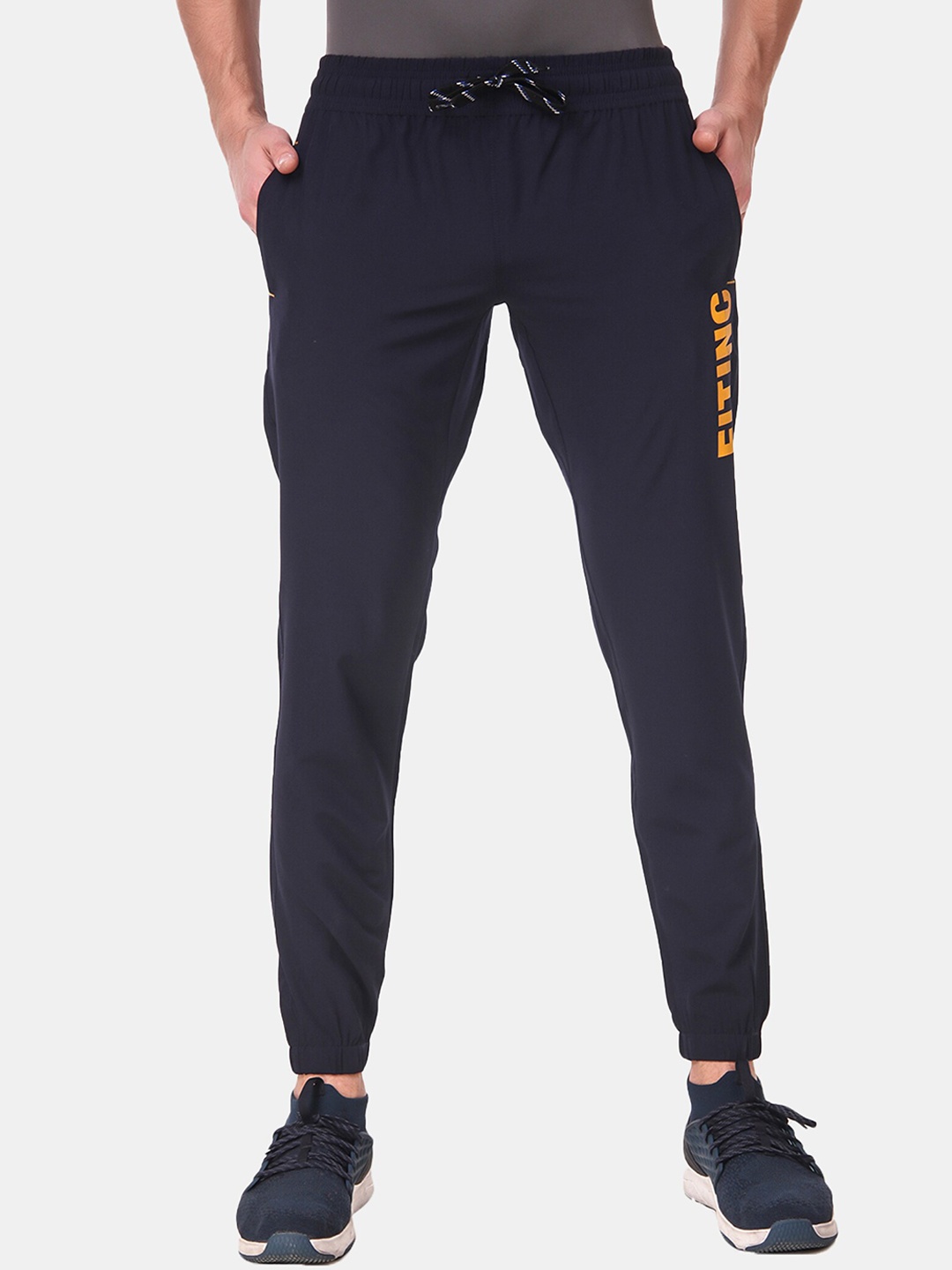 

FITINC Men Navy Blue Solid Joggers
