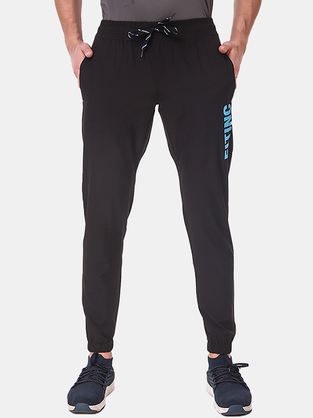 

FITINC Men Black Solid Relaxed-Fit Joggers