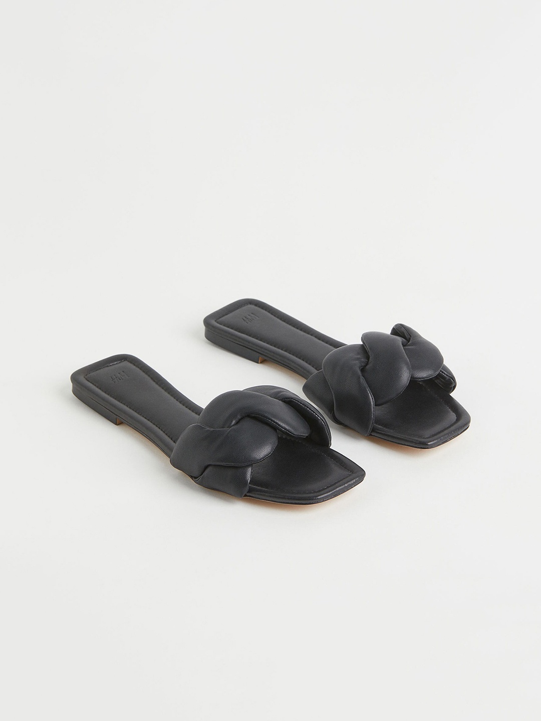 

H&M Black Solid Slides