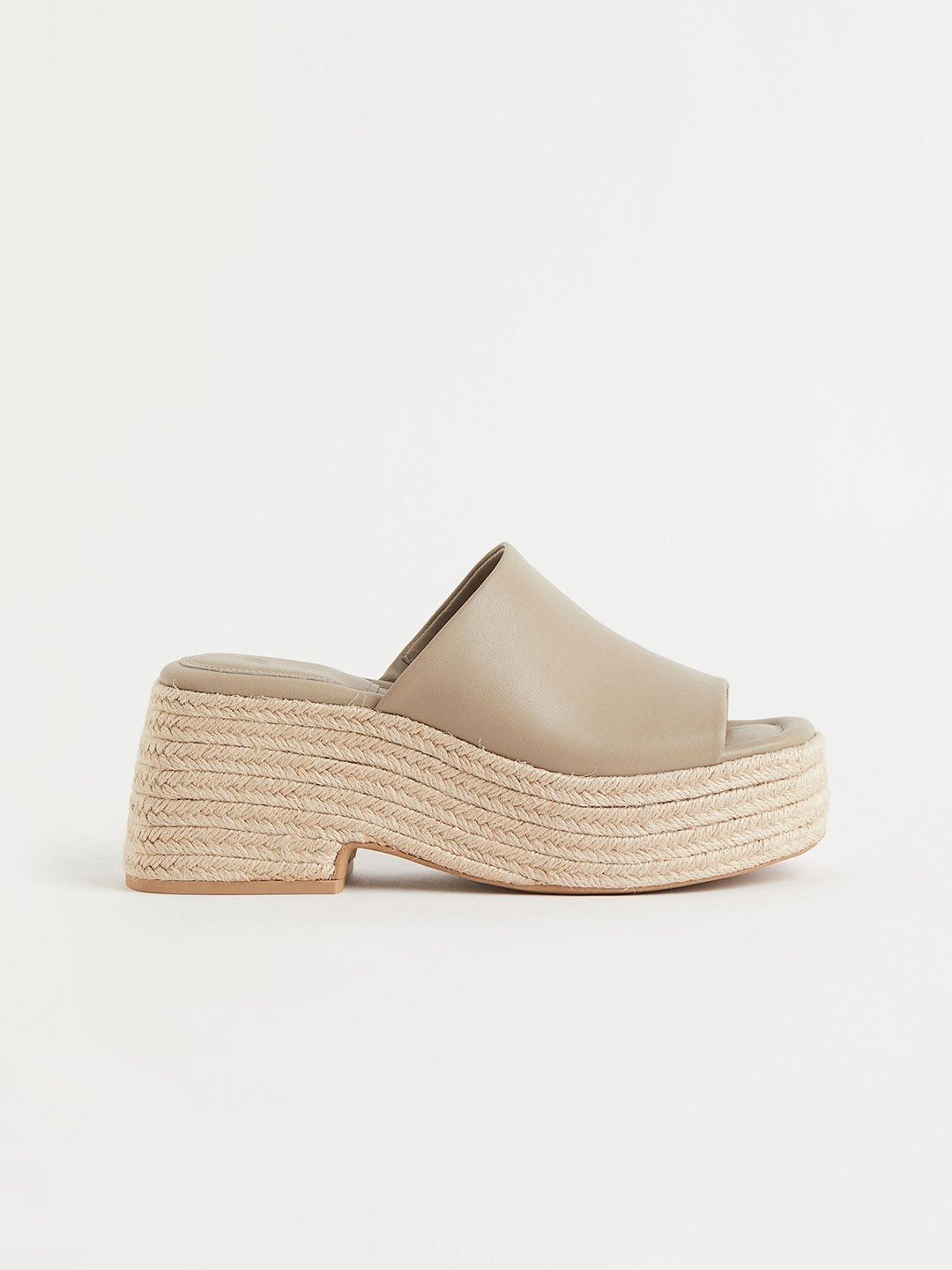 

H&M Beige Platform Espadrille Mules
