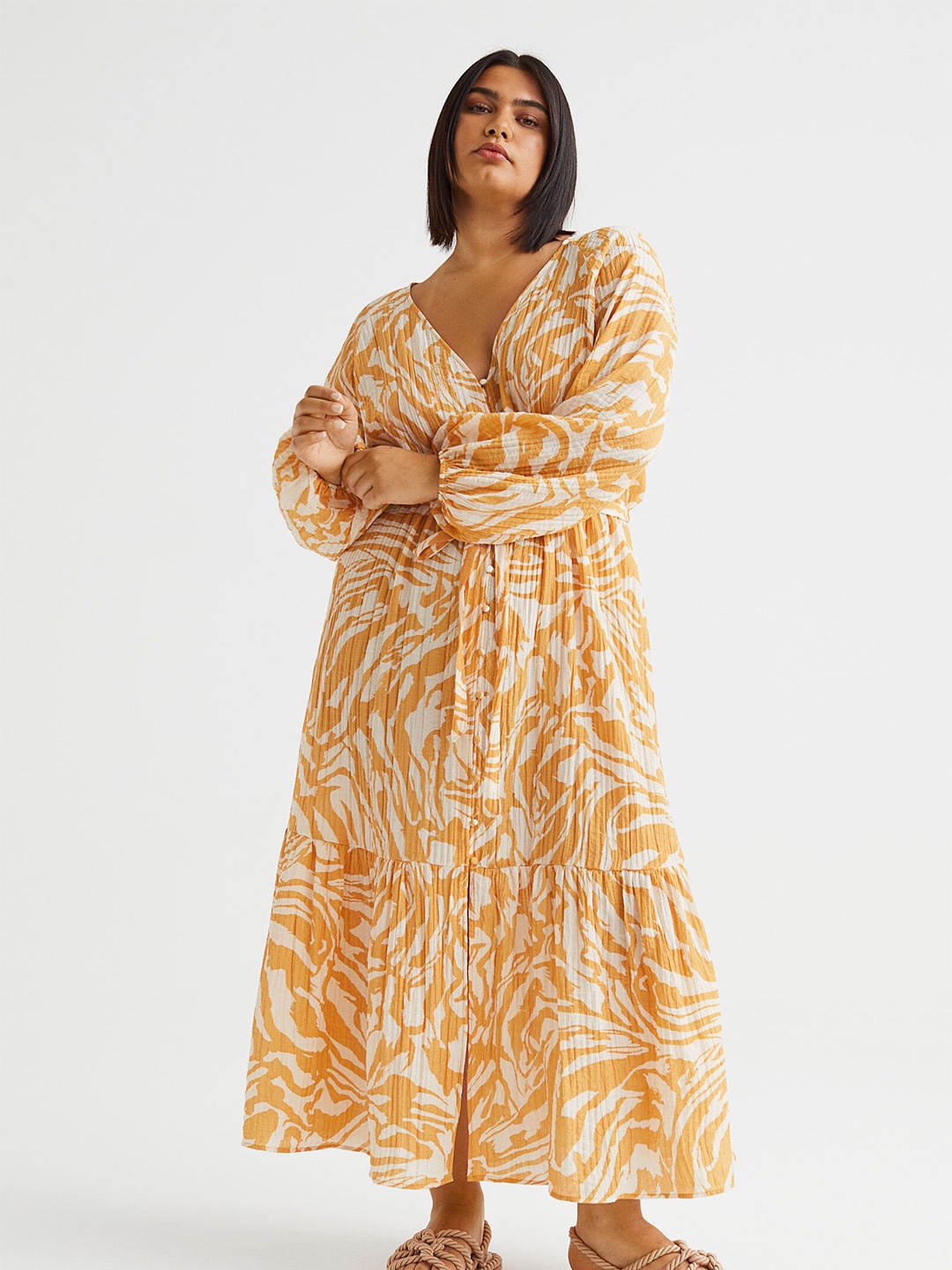 

H&M Woman Orange H&M+ Crpe kaftan dress