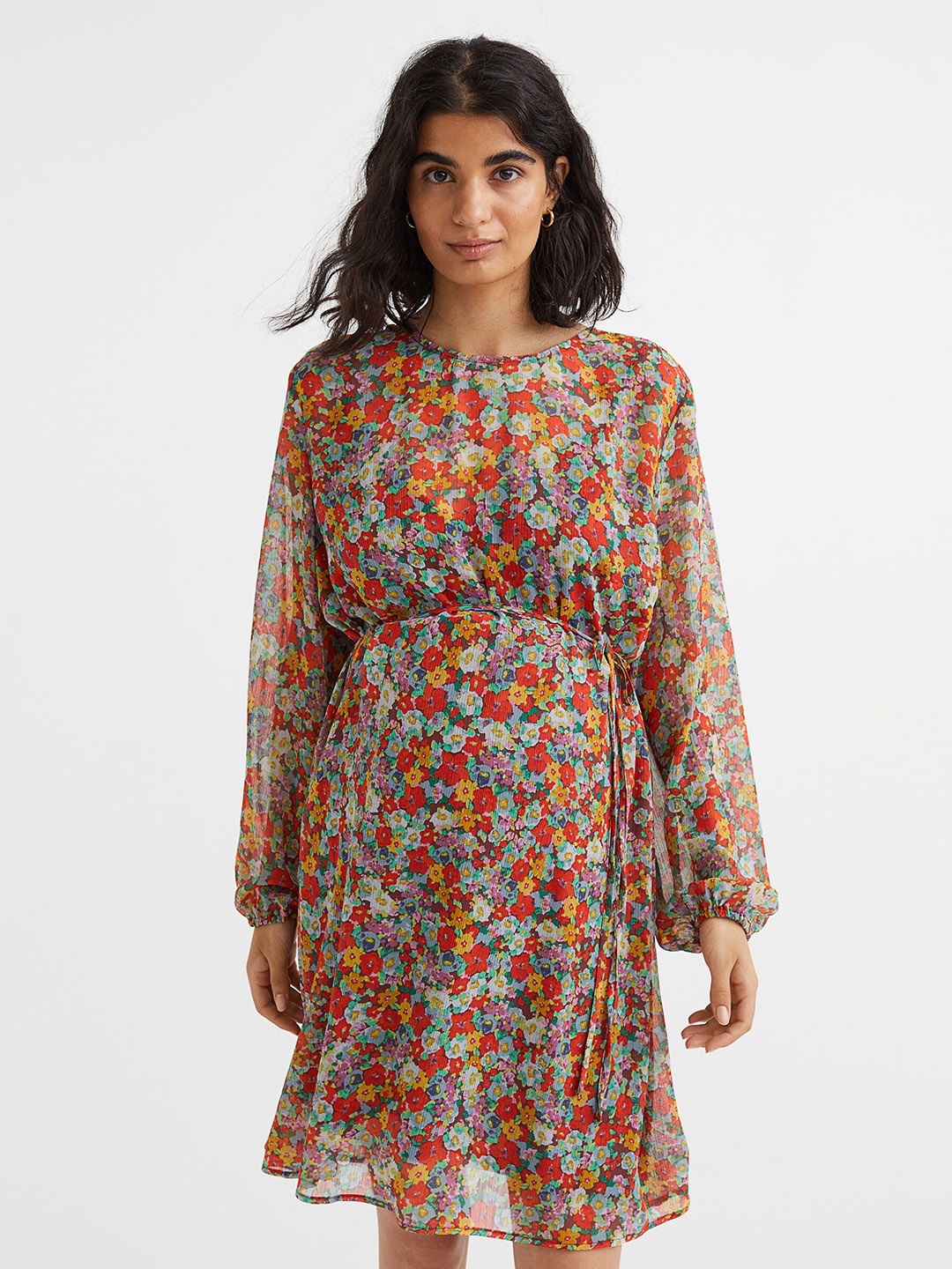 

H&M Women Multicoloured Mama Tie-Belt Dress, Multi
