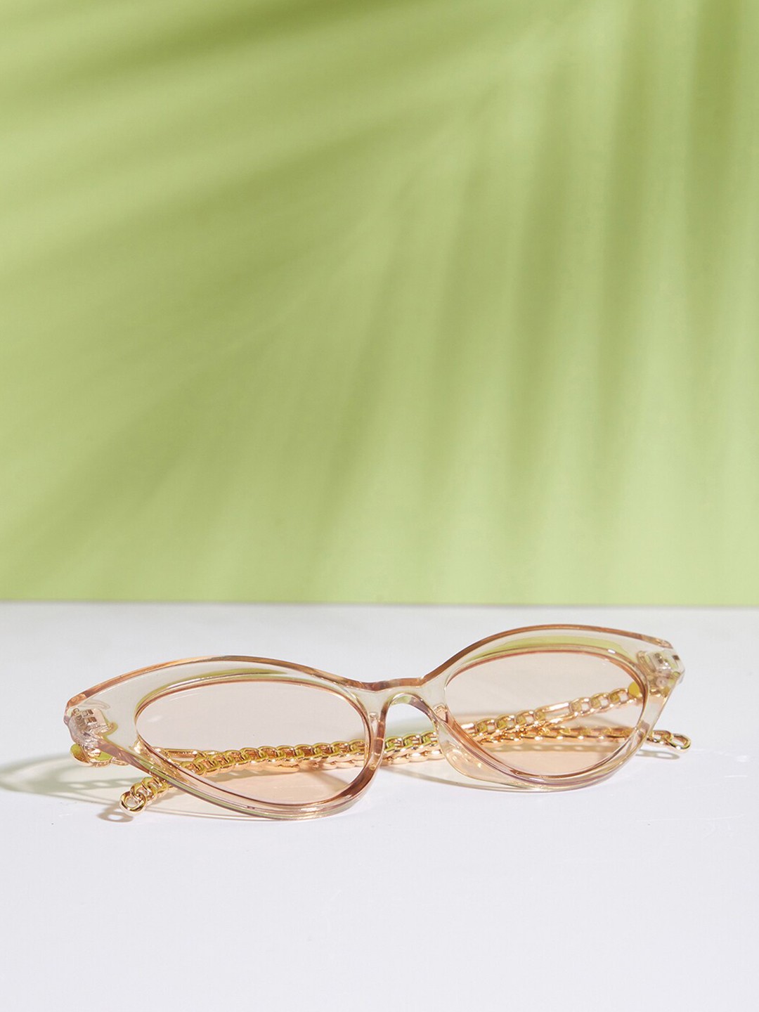 

HAUTE SAUCE by Campus Sutra Women Brown Lens & Gold-Toned Cateye Sunglasses with Polarised Lens