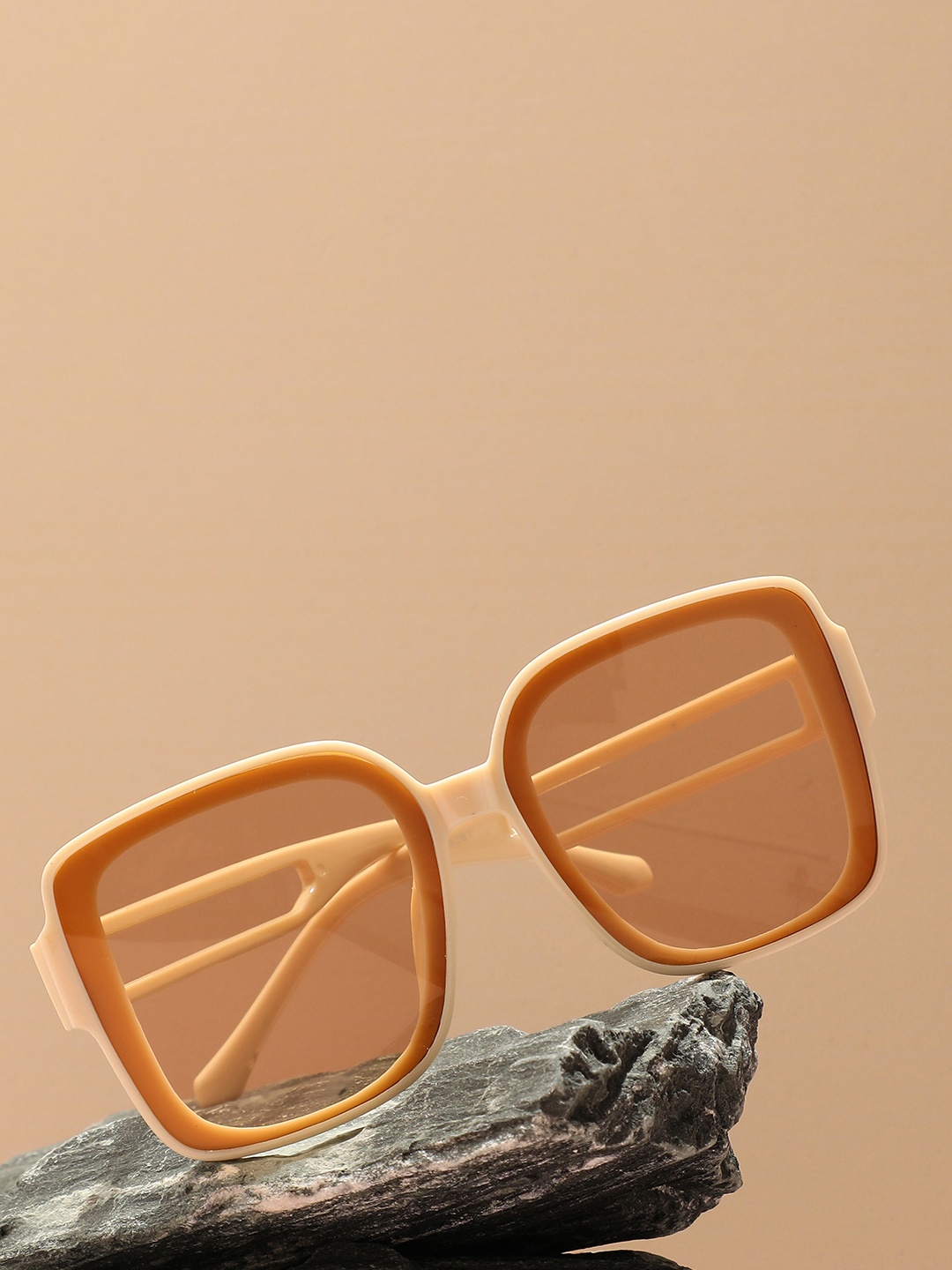 

HAUTE SAUCE by Campus Sutra Women Brown Lens & Brown Oversized Sunglasses, Beige