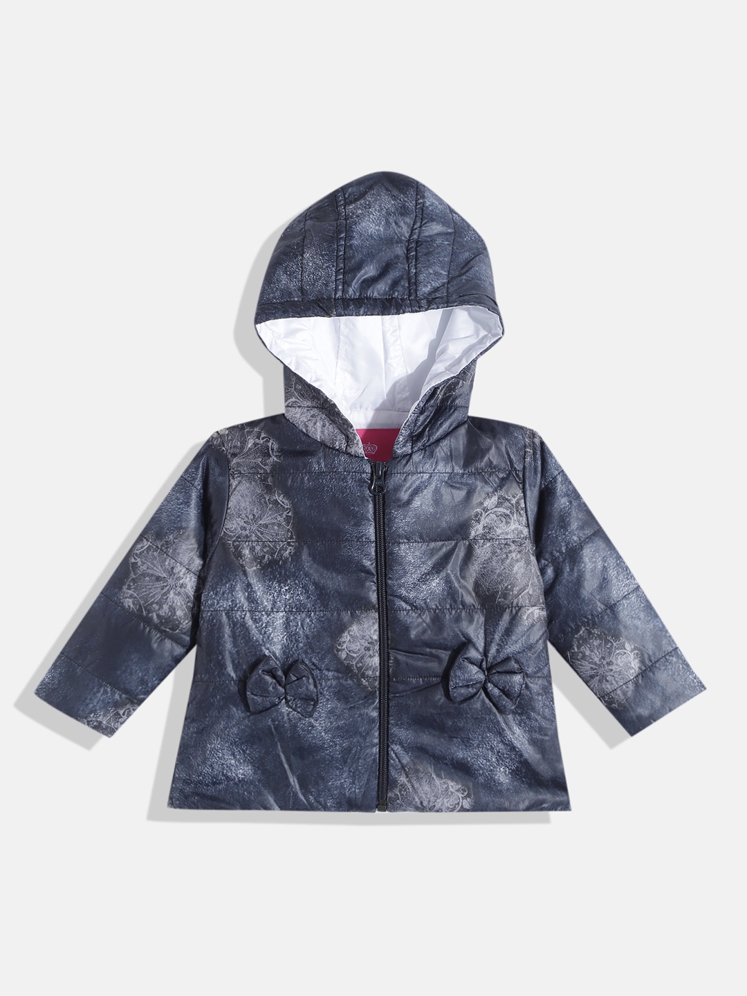 

Wingsfield Girls Navy Blue Printed Padded Jacket