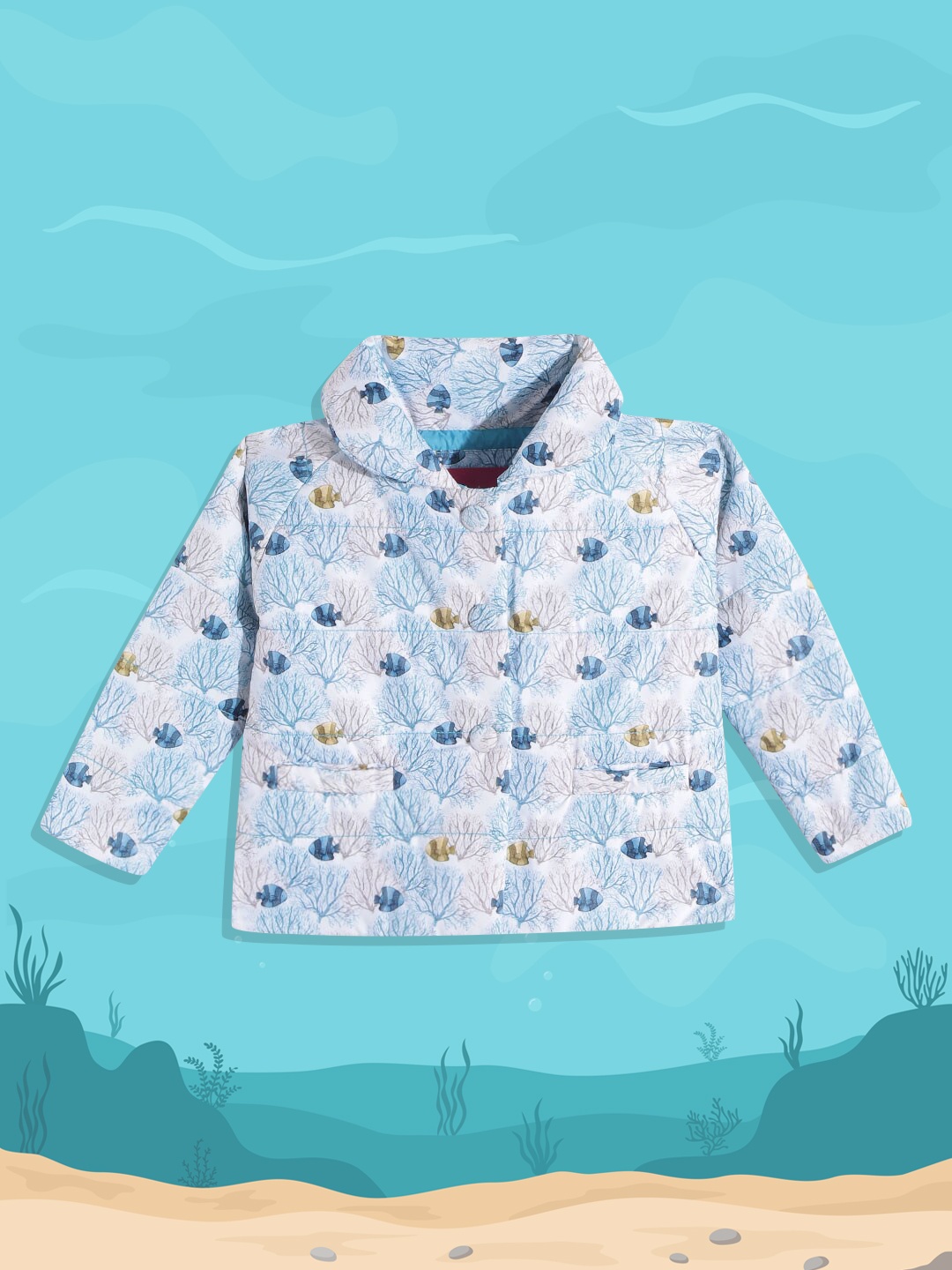 

Wingsfield Girls Blue Printed Padded Jacket