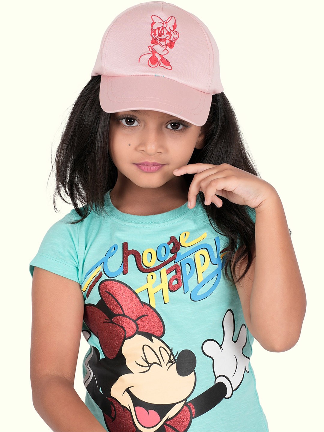 

Zalio Girls Pink Minnie Mouse Printed Cotton Baseball Cap