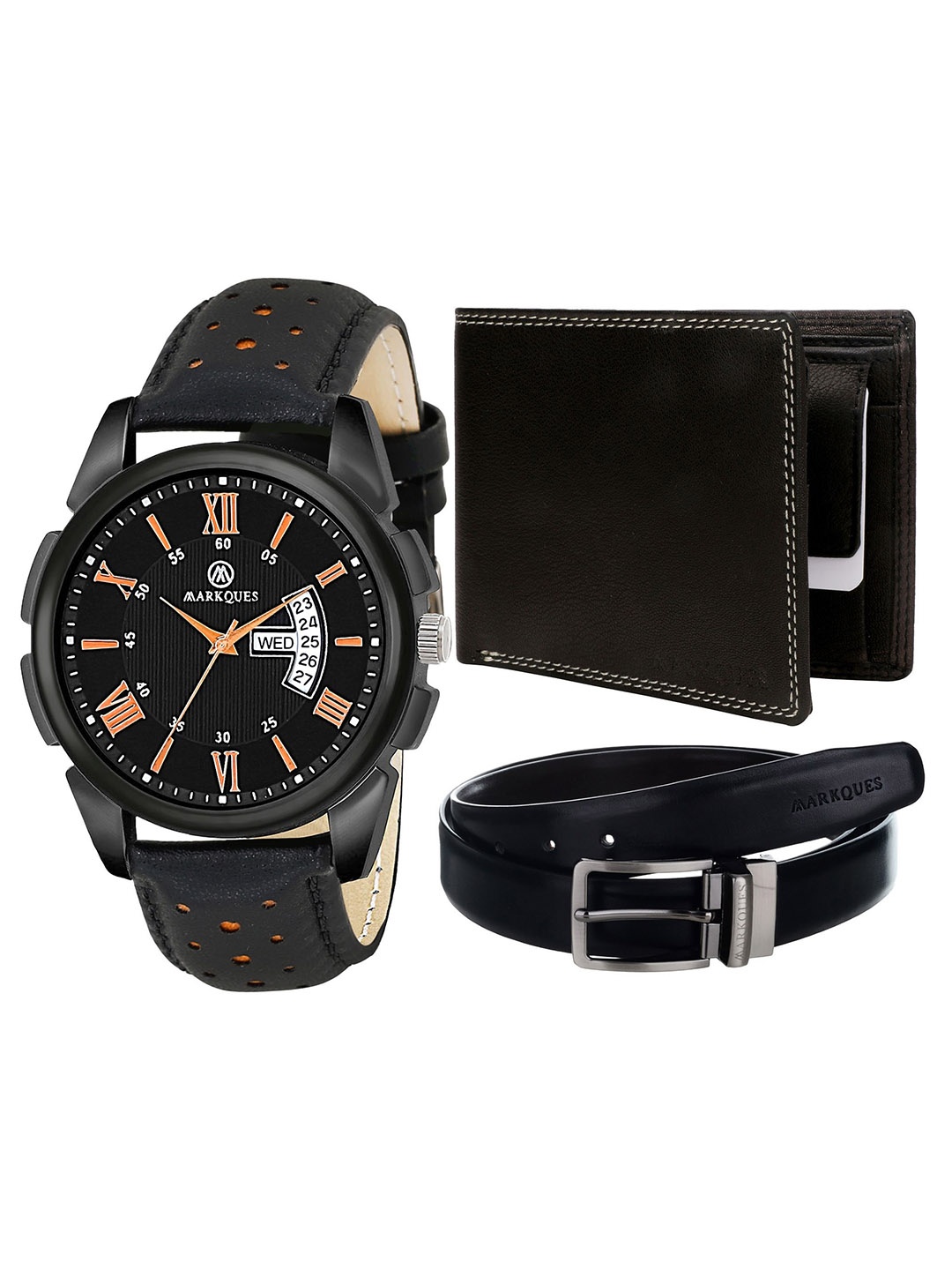 

MARKQUES Men Black Solid Accessory Gift Set