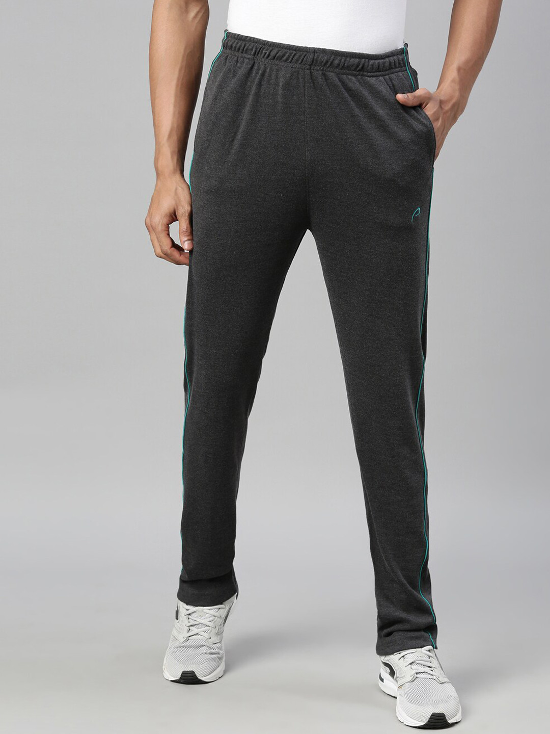 

Proline Active Men Grey Solid Cotton Track Pants