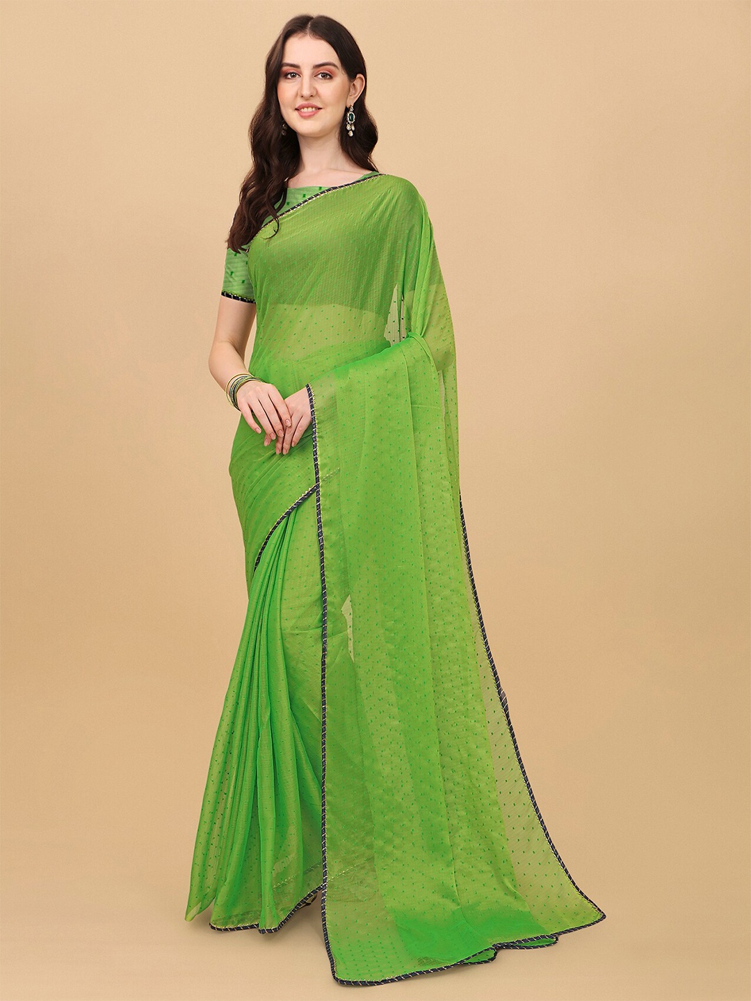 

Indian Fashionista Green Woven Design Art Silk Tussar Saree