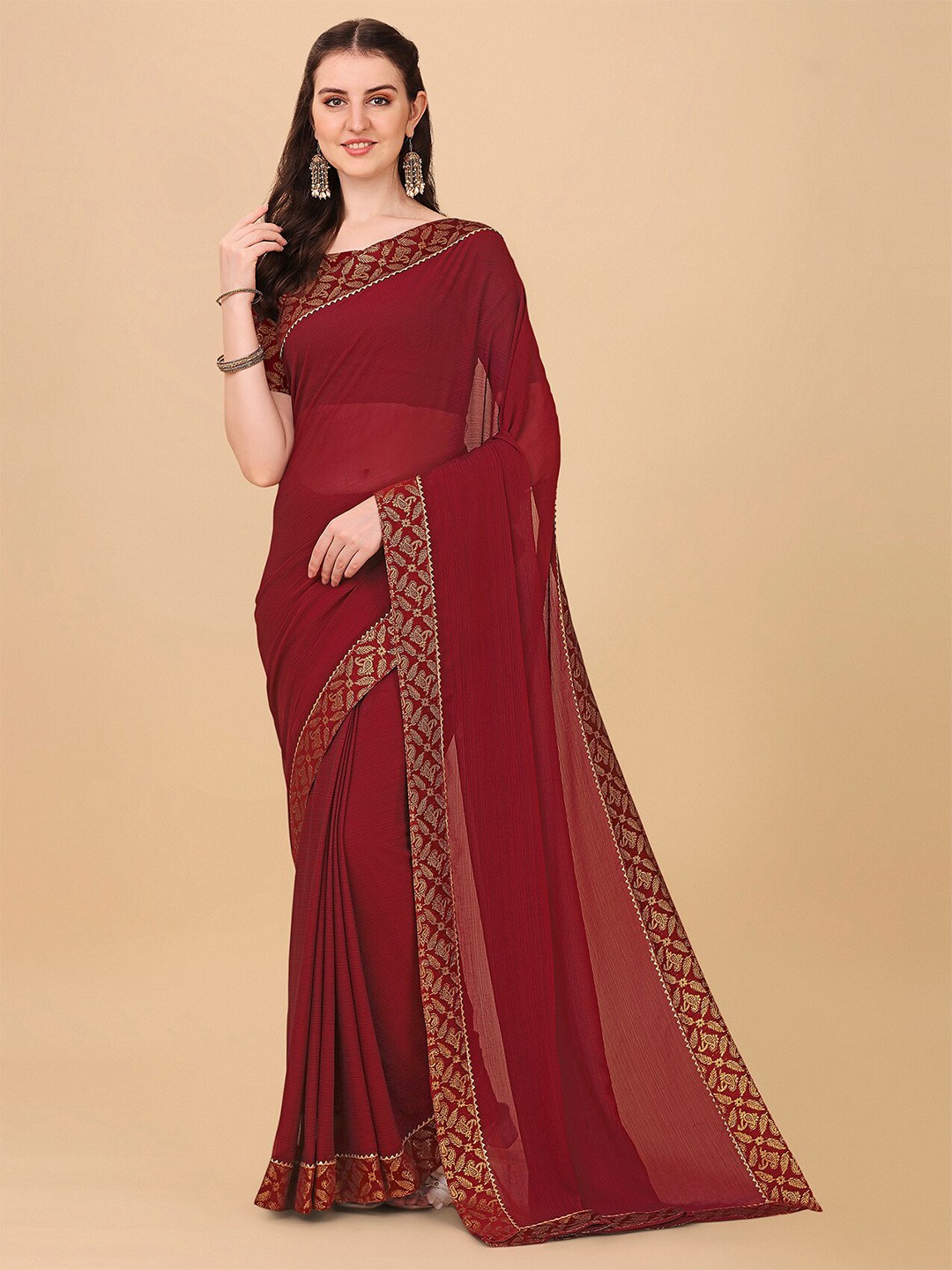 

Indian Fashionista Red And Gold Toned Khandua Silk Kota Saree