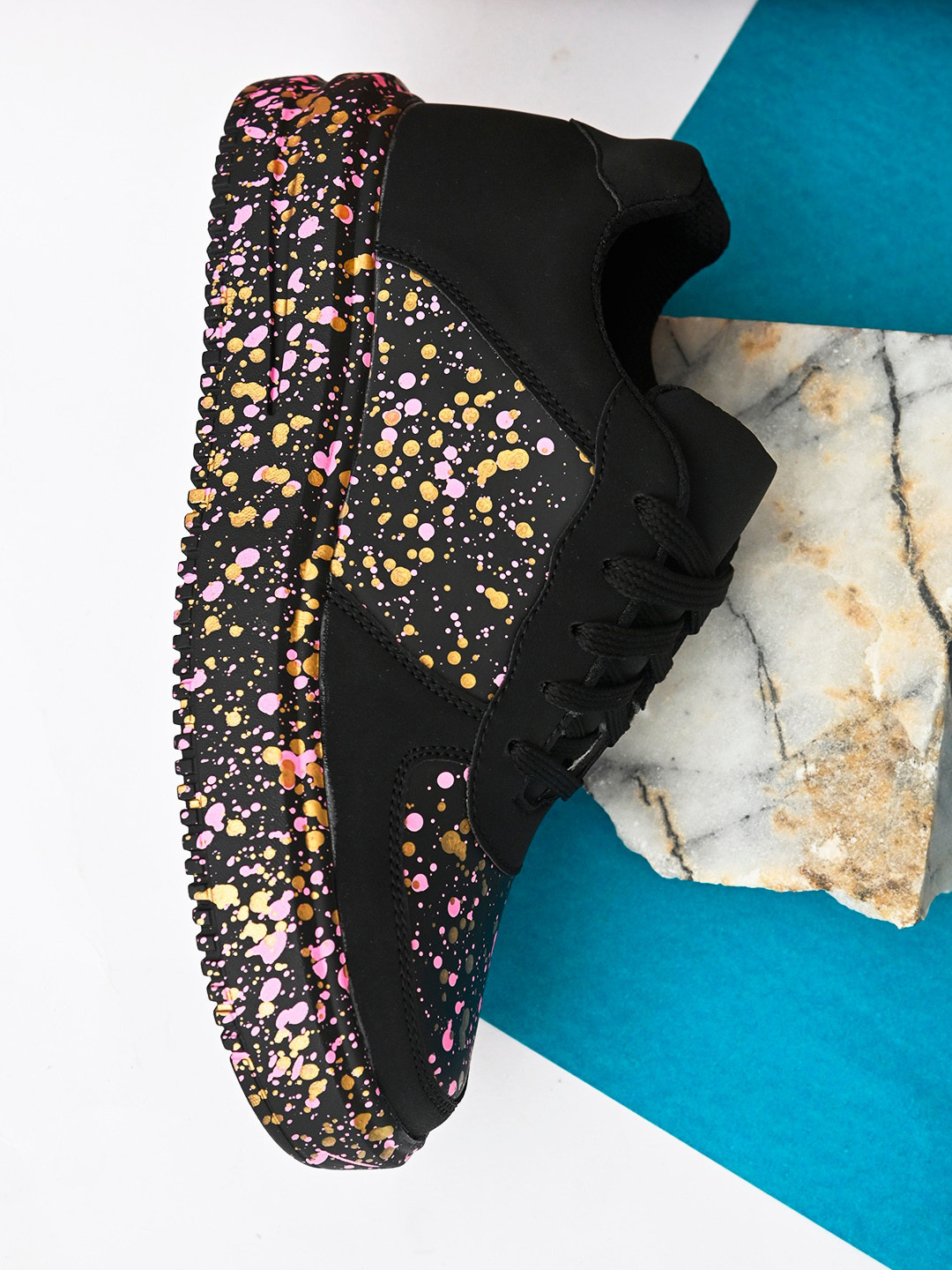 

Roadster Women Black Printed Leather Casual Shoes