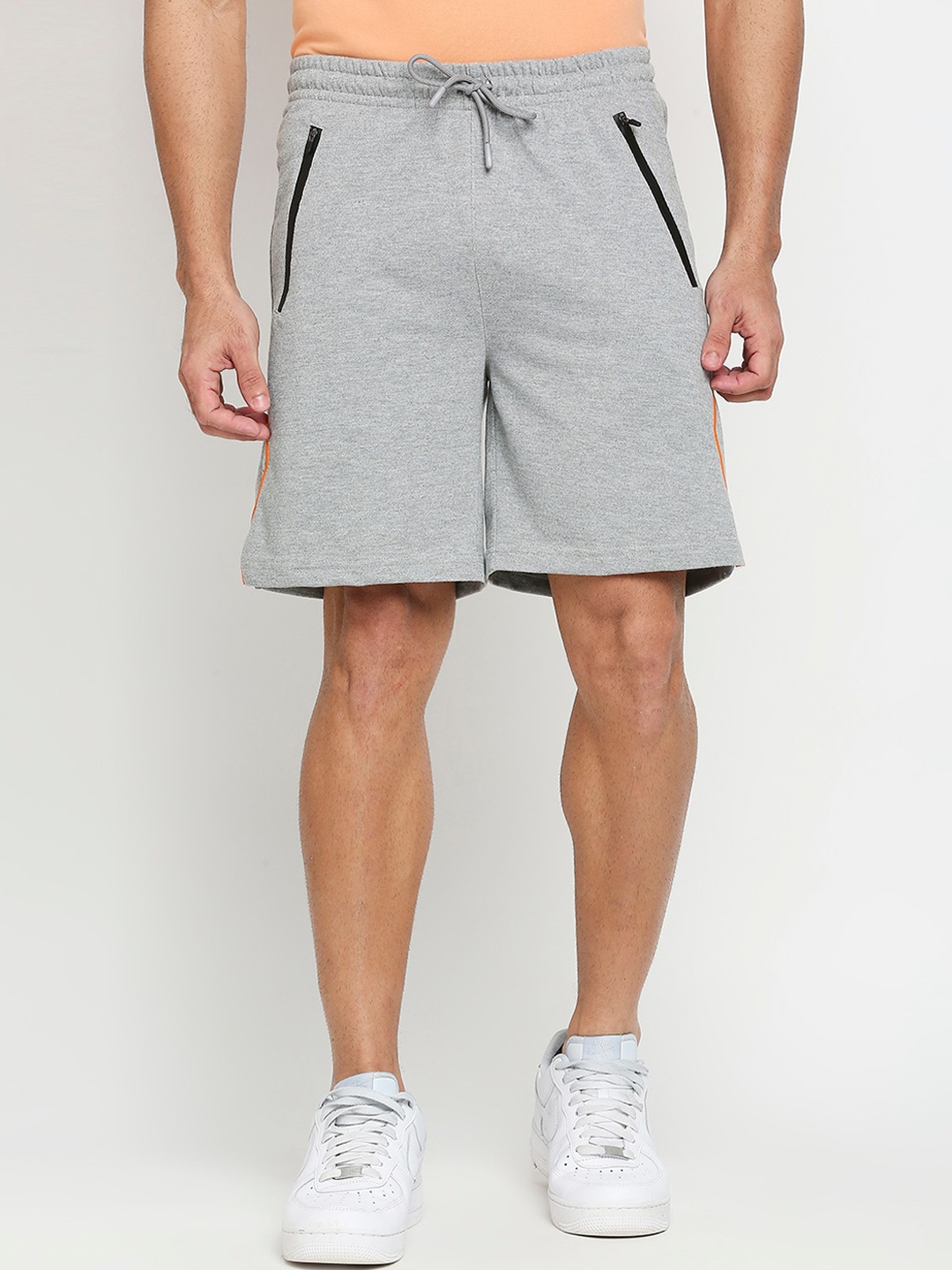 

FiTZ Men Grey Slim Fit Running Sports Shorts with e-Dry Technology Technology