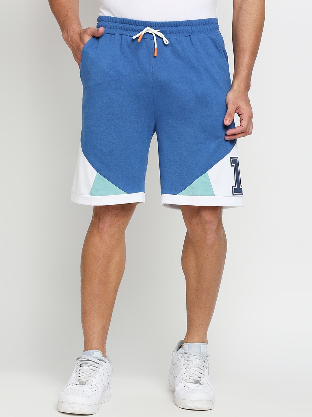 

FiTZ Men Blue Slim Fit Running Sports Shorts with e-Dry Technology Technology