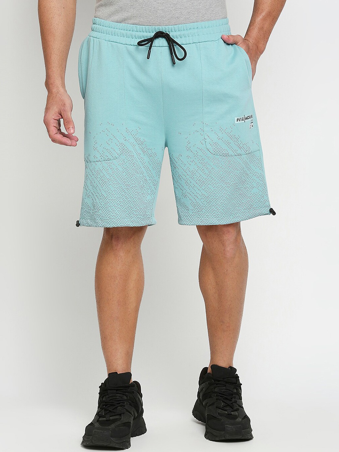 FiTZ Men Blue Slim Fit Running Sports Shorts with e-Dry Technology Technology