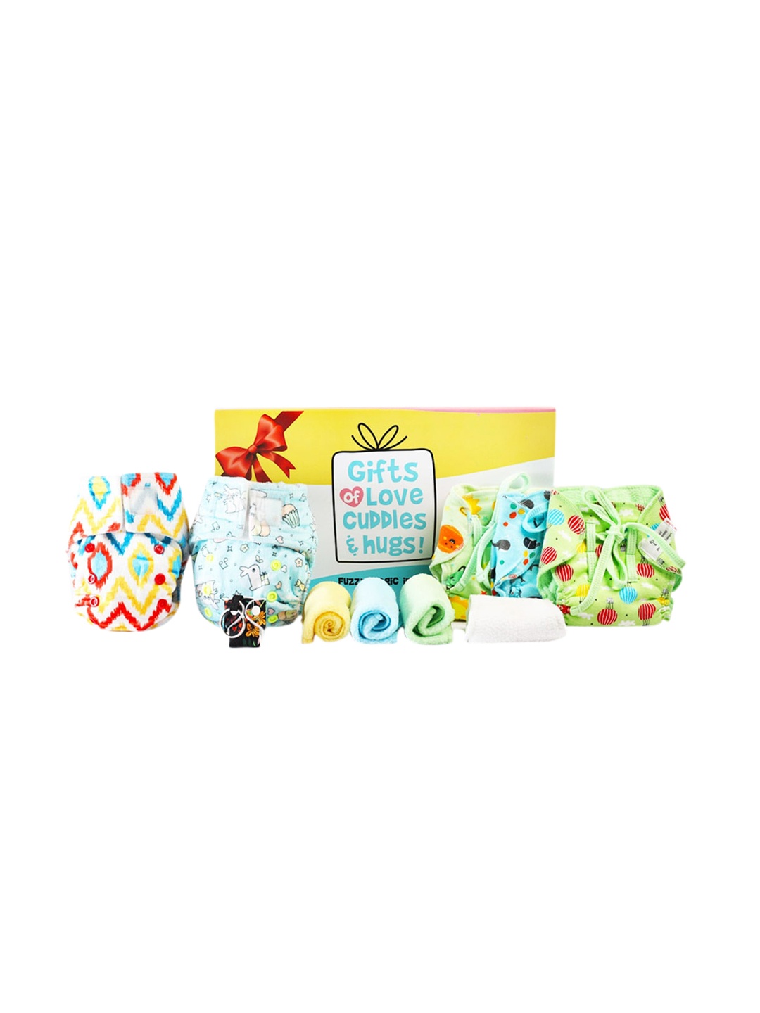 

SuperBottoms Multicolored Printed Set Of 12 Baby Care Products, Green