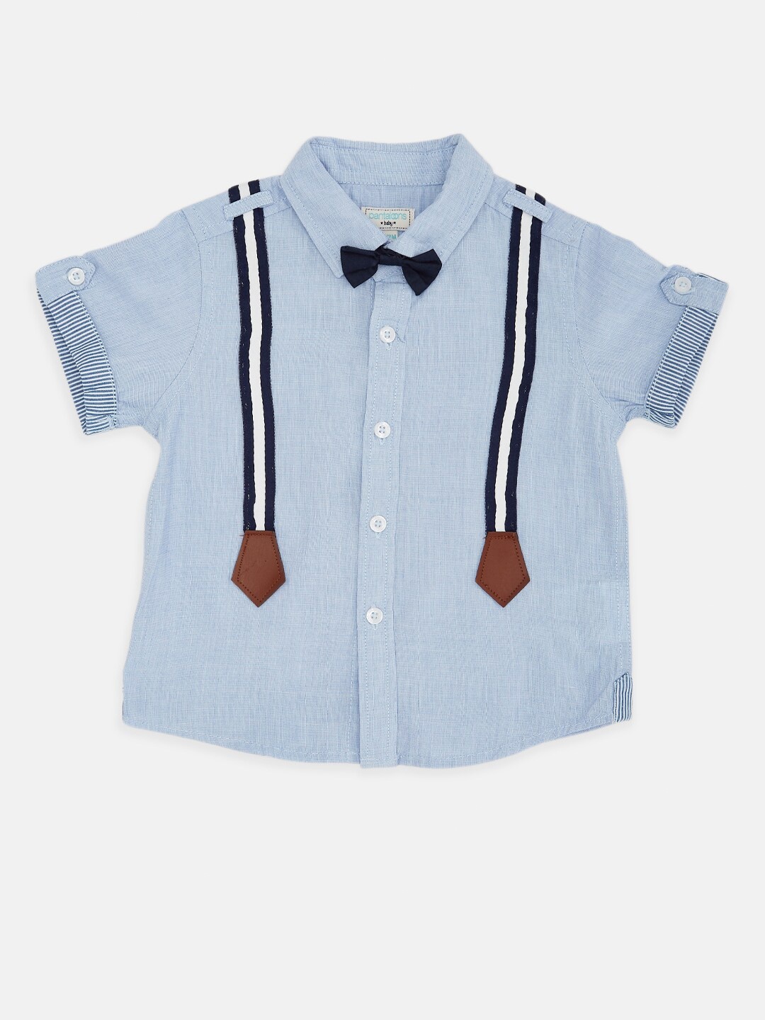 

Pantaloons Baby Boys Blue Striped Casual Shirt