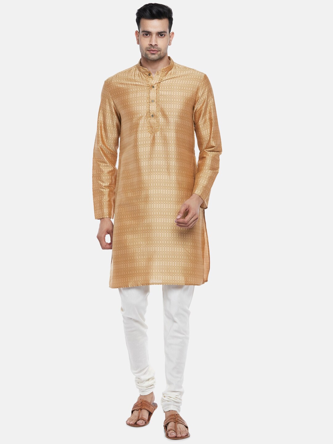

indus route by Pantaloons Men Beige Kurta