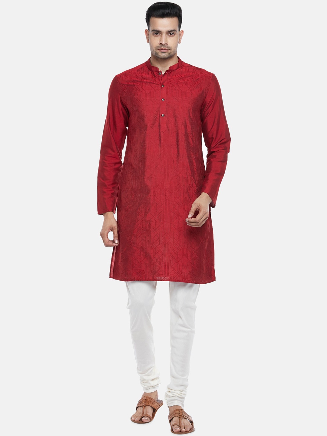 

indus route by Pantaloons Men Red Kurta