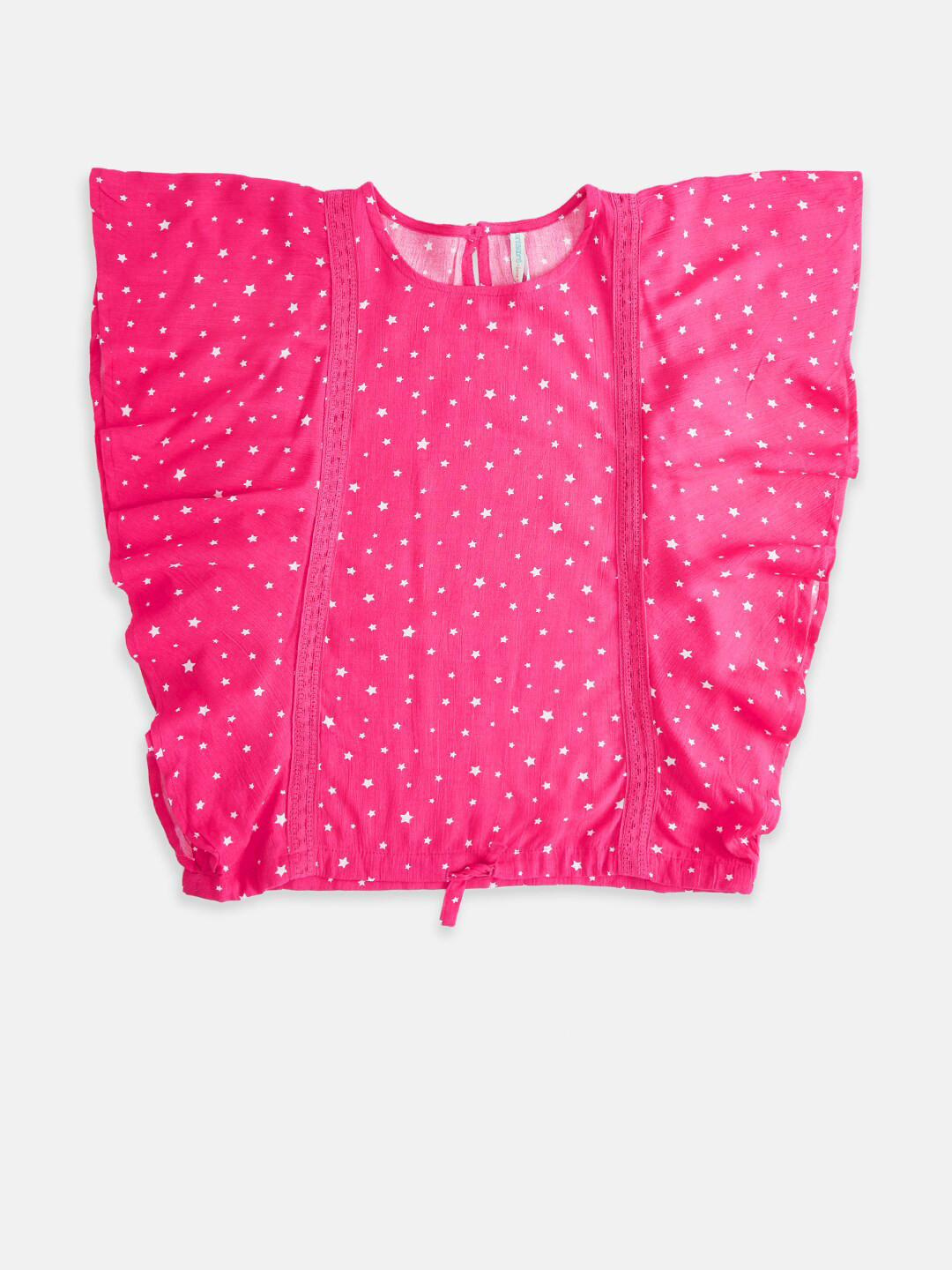 

Pantaloons Junior Red Print Pure Silk Georgette Blouson Top