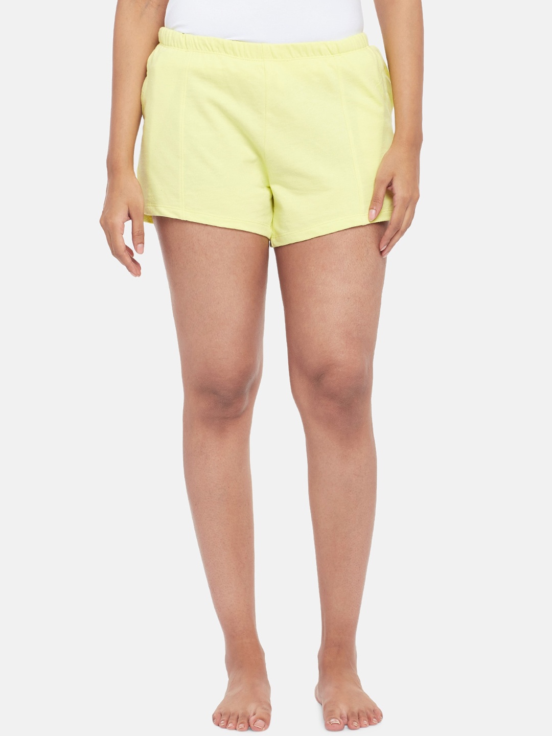 

Dreamz by Pantaloons Women Solid Pure Cotton Regular Shorts, Green