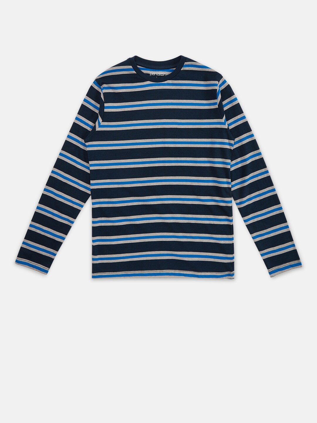 

Pantaloons Junior Boys Black Striped T-shirt
