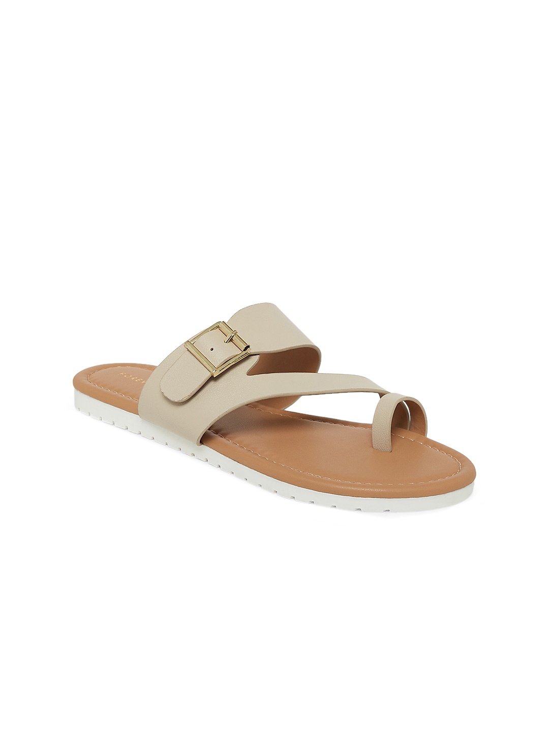 

Forever Glam by Pantaloons Women White One Toe Flats with Buckles