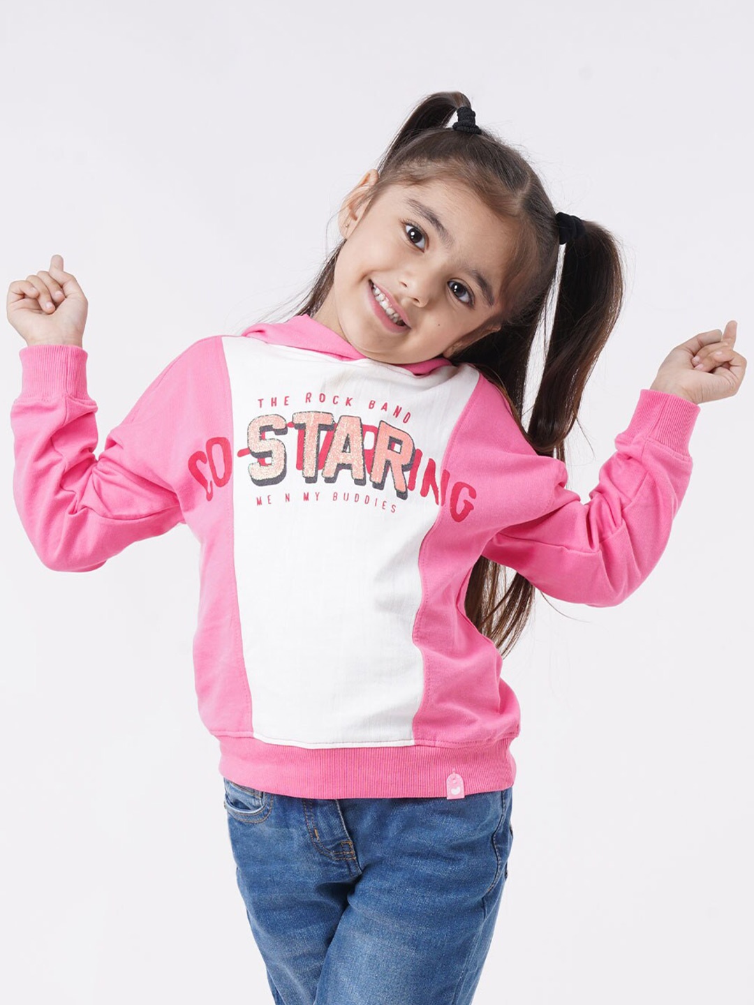 

Ed-a-Mamma Girls Printed Hooded Sweatshirt, Pink