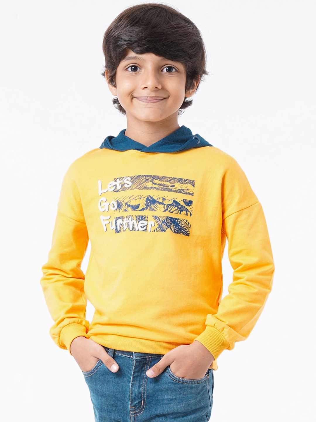 

Ed-a-Mamma Boys Printed Hooded Sweatshirt, Yellow