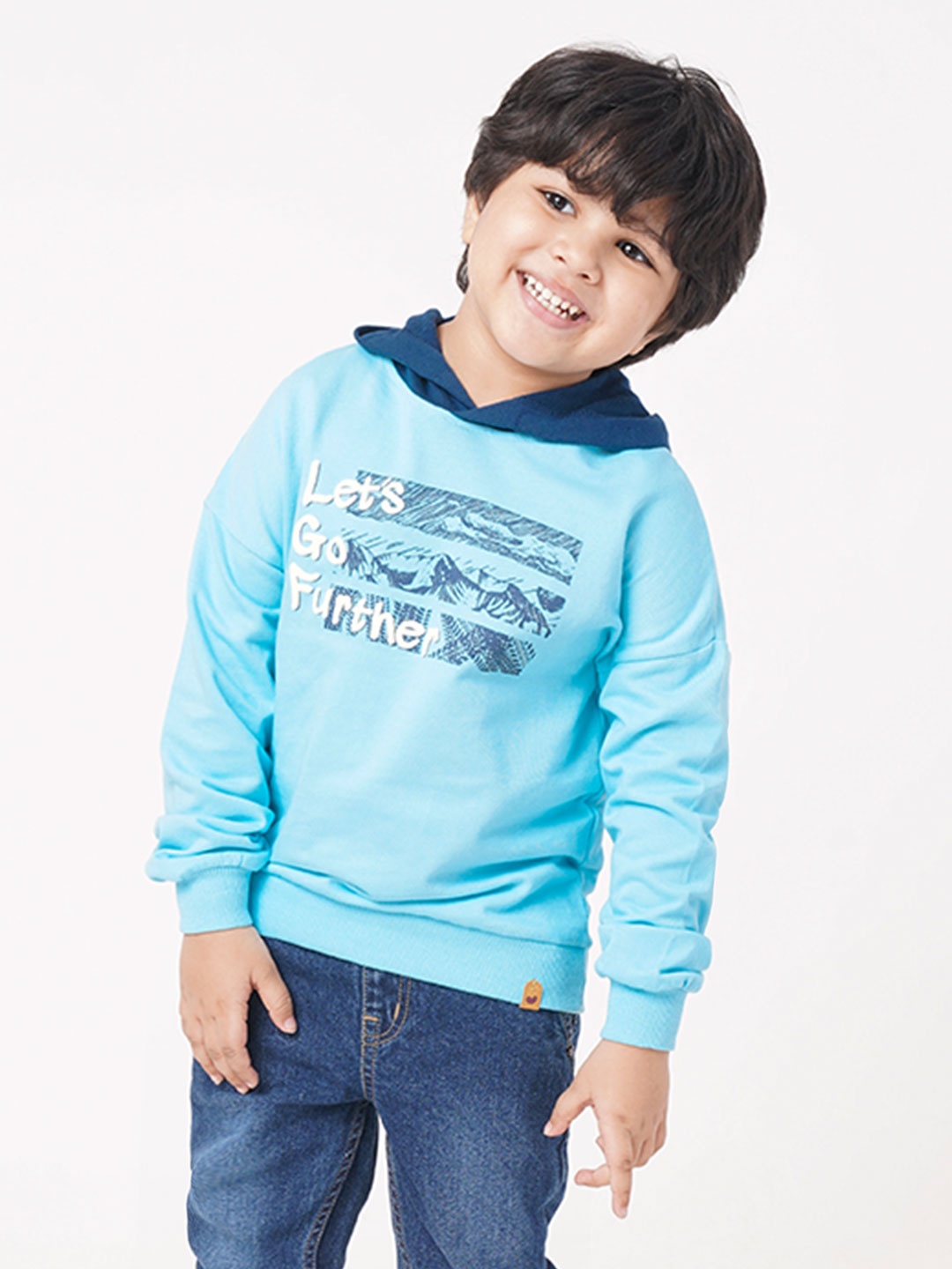 

Ed-a-Mamma Boys Printed Hooded Sweatshirt, Blue