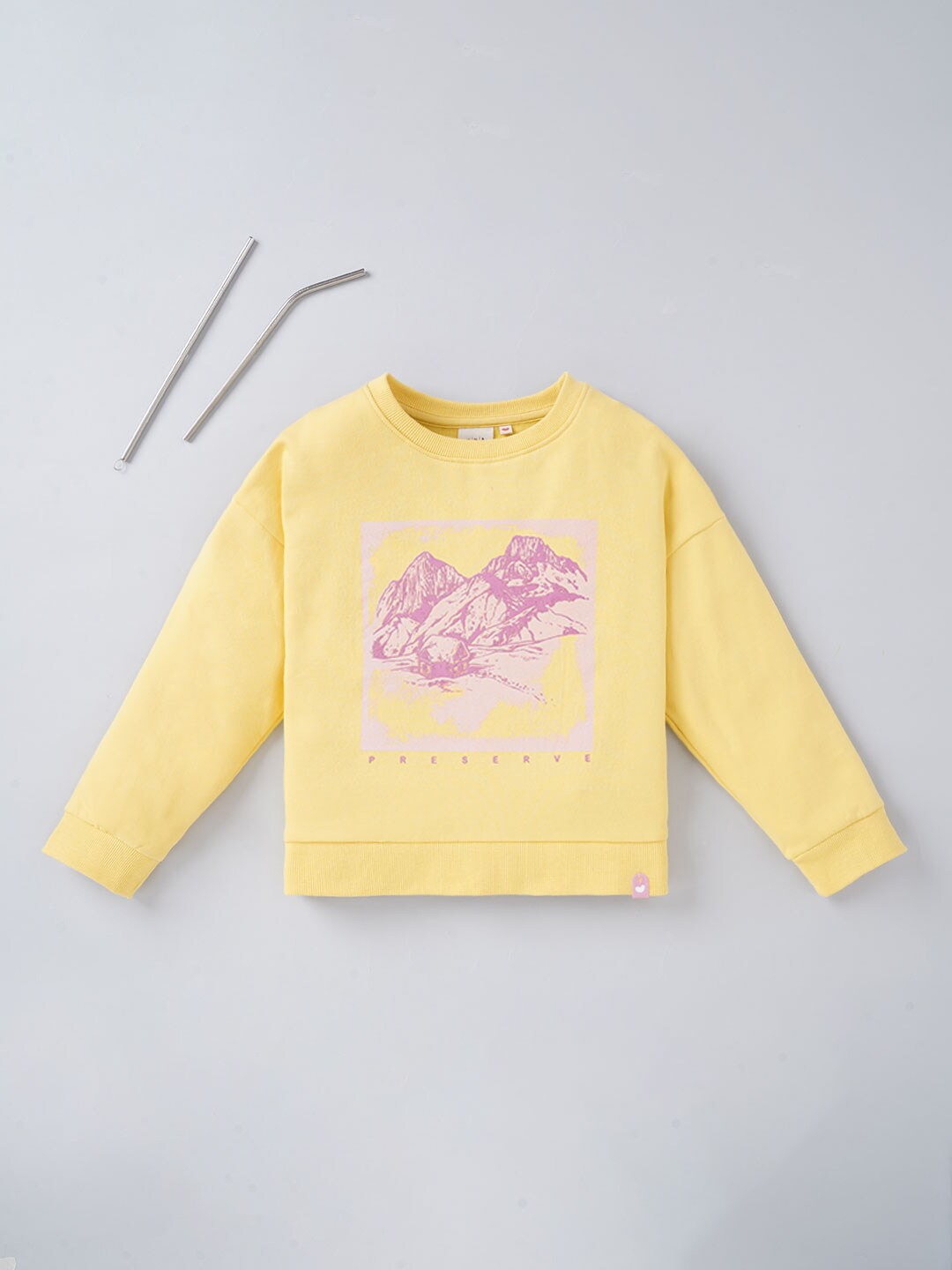 

Ed-a-Mamma Girls Printed Sweatshirt, Yellow