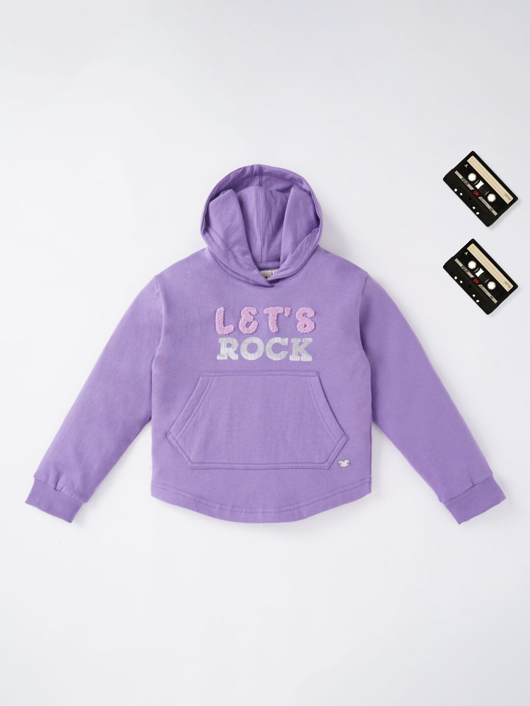 

Ed-a-Mamma Girls Printed Hooded Sweatshirt, Purple