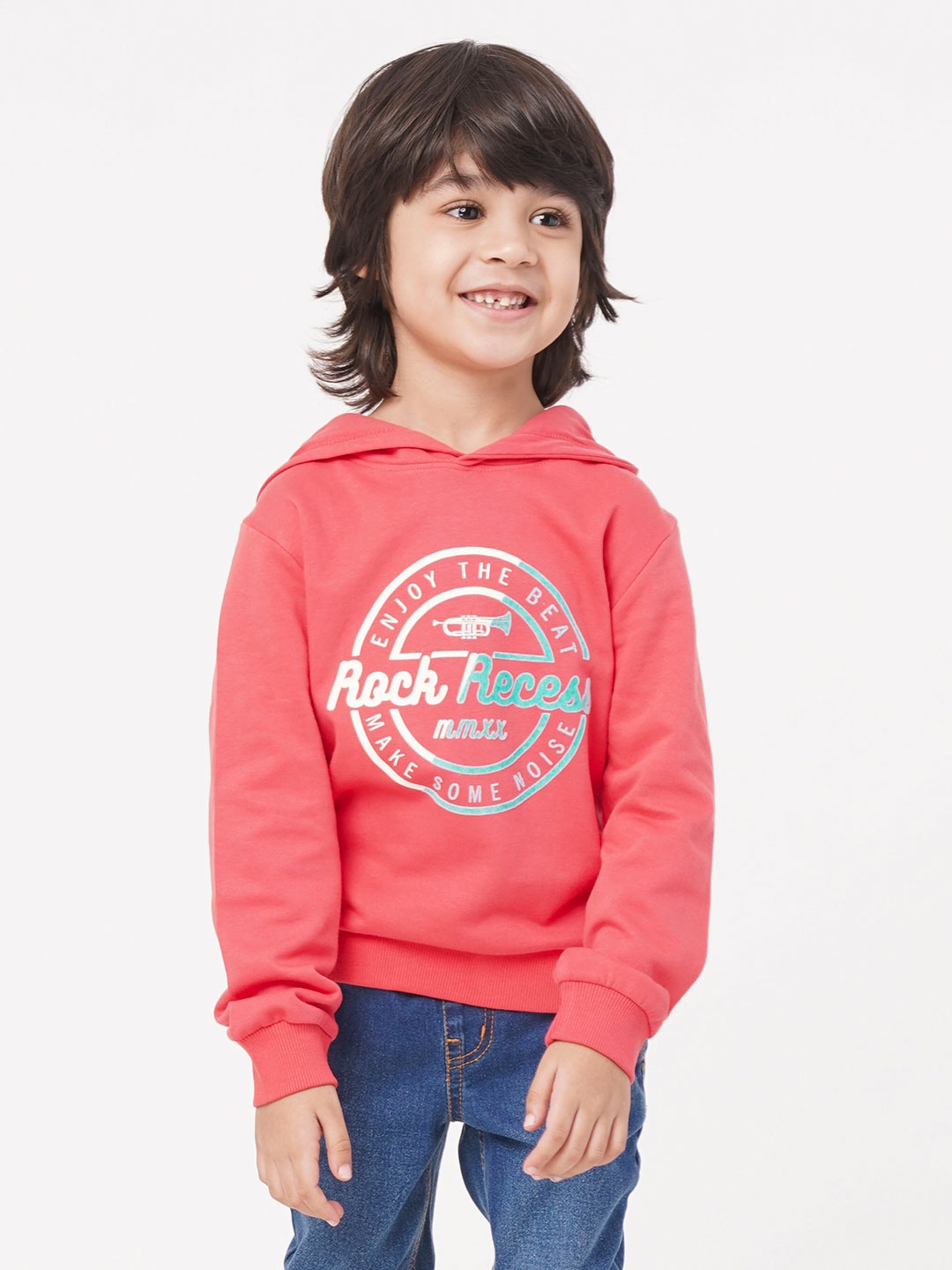 

Ed-a-Mamma Boys Printed Hooded Sweatshirt, Pink