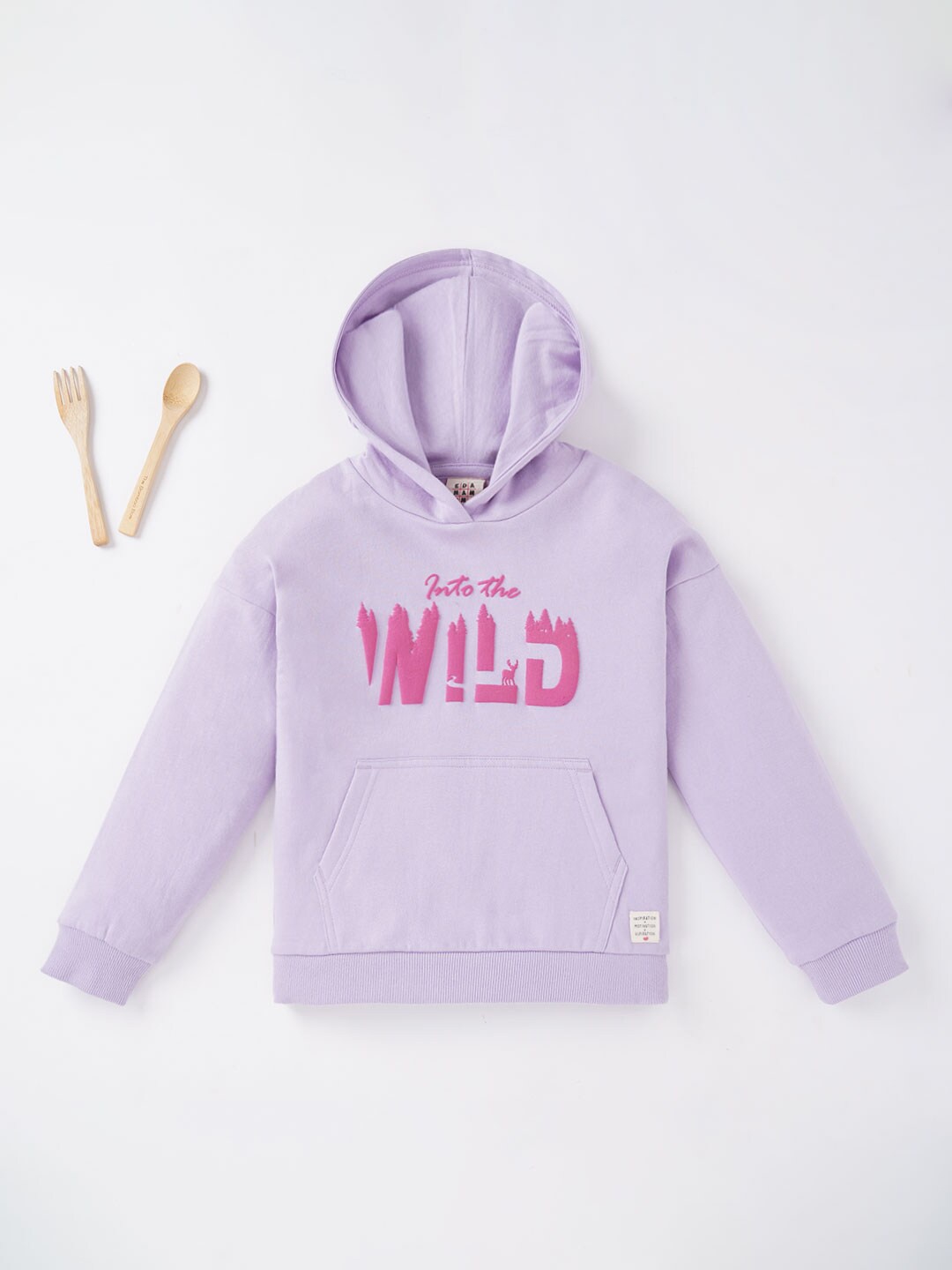 

Ed-a-Mamma Girls Printed Typography Hooded Sweatshirt, Lavender