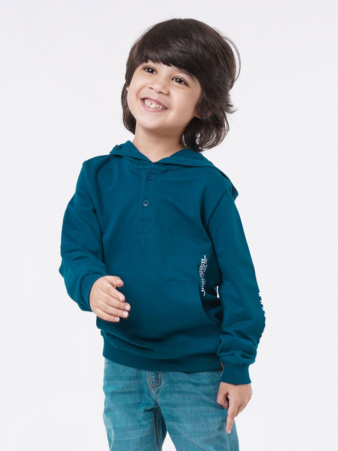 

Ed-a-Mamma Boys Printed Hooded Sweatshirt, Blue