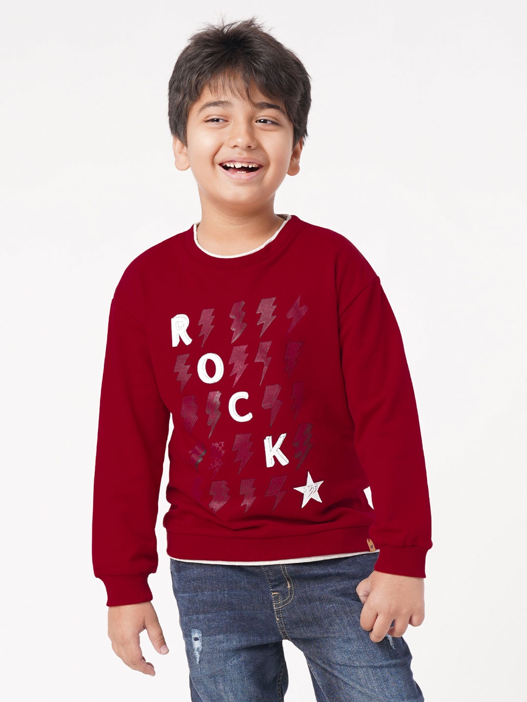 

Ed-a-Mamma Boys Typography Printed Sweatshirt, Red