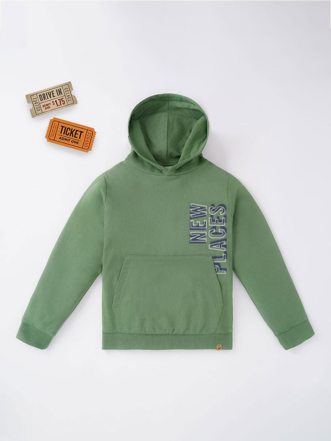 

Ed-a-Mamma Boys Printed Hooded Sweatshirt, Green