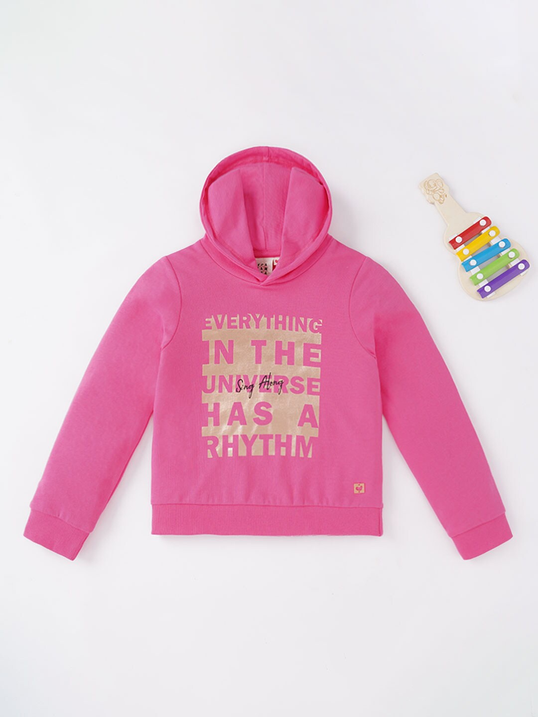

Ed-a-Mamma Girls Printed Hooded Sweatshirt, Pink