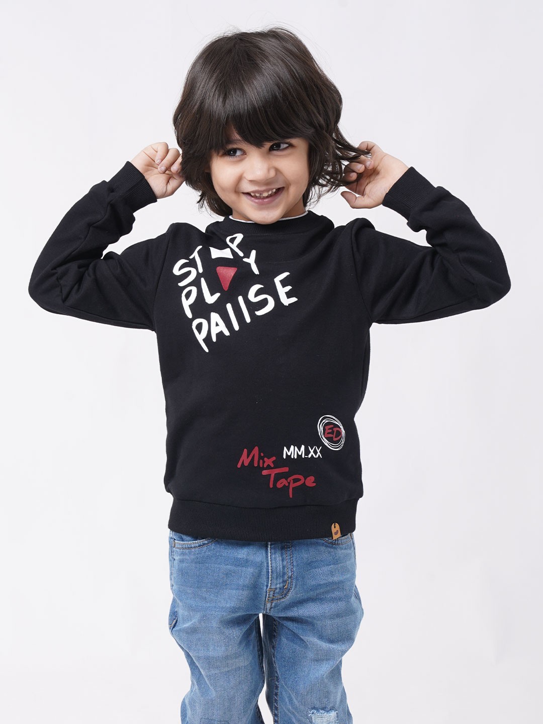 

Ed-a-Mamma Boys Printed Sweatshirt, Black
