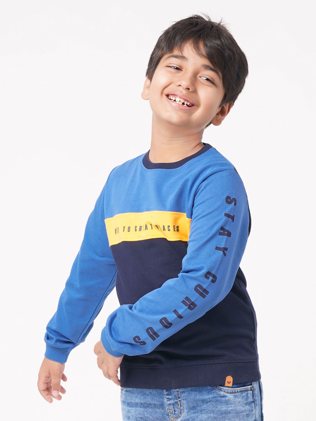 

Ed-a-Mamma Boys Colourblocked Sweatshirt, Blue