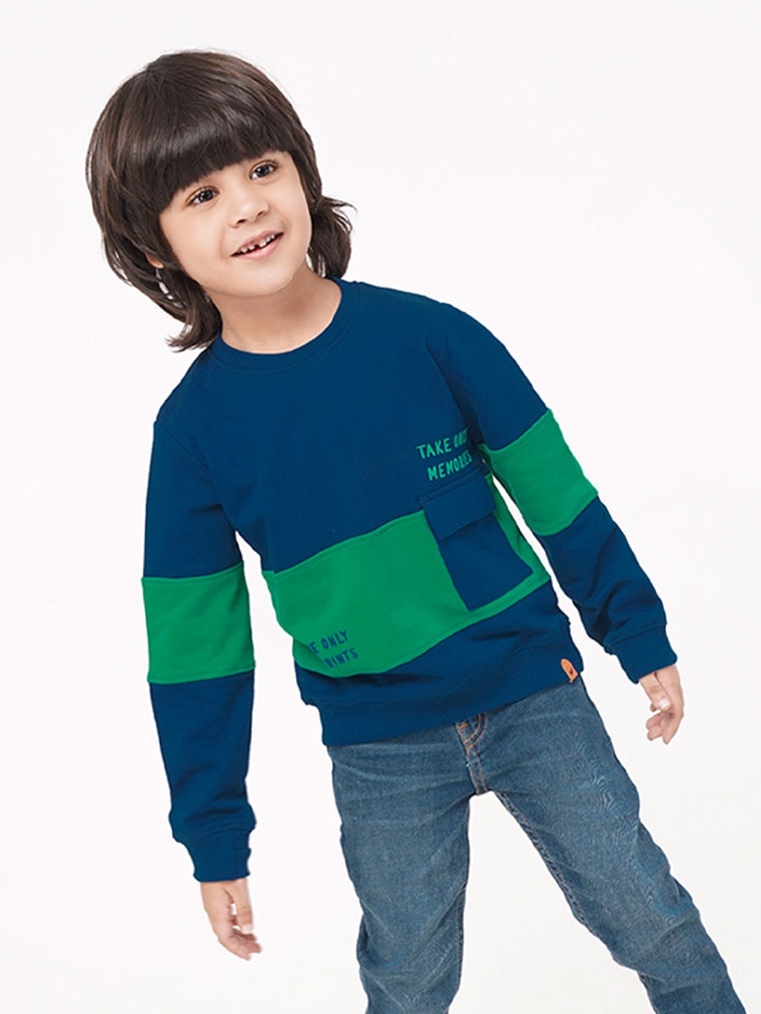 

Ed-a-Mamma Boys Colourblocked Sweatshirt, Blue