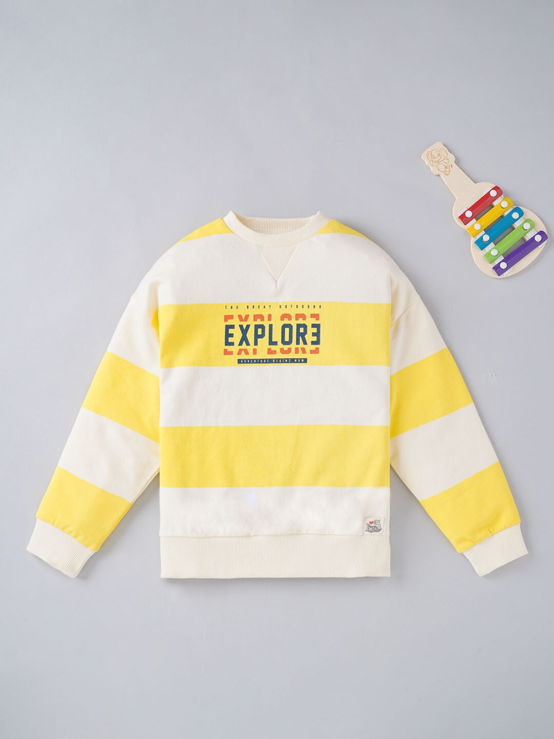 

Ed-a-Mamma Boys Yellow Striped Sweatshirt