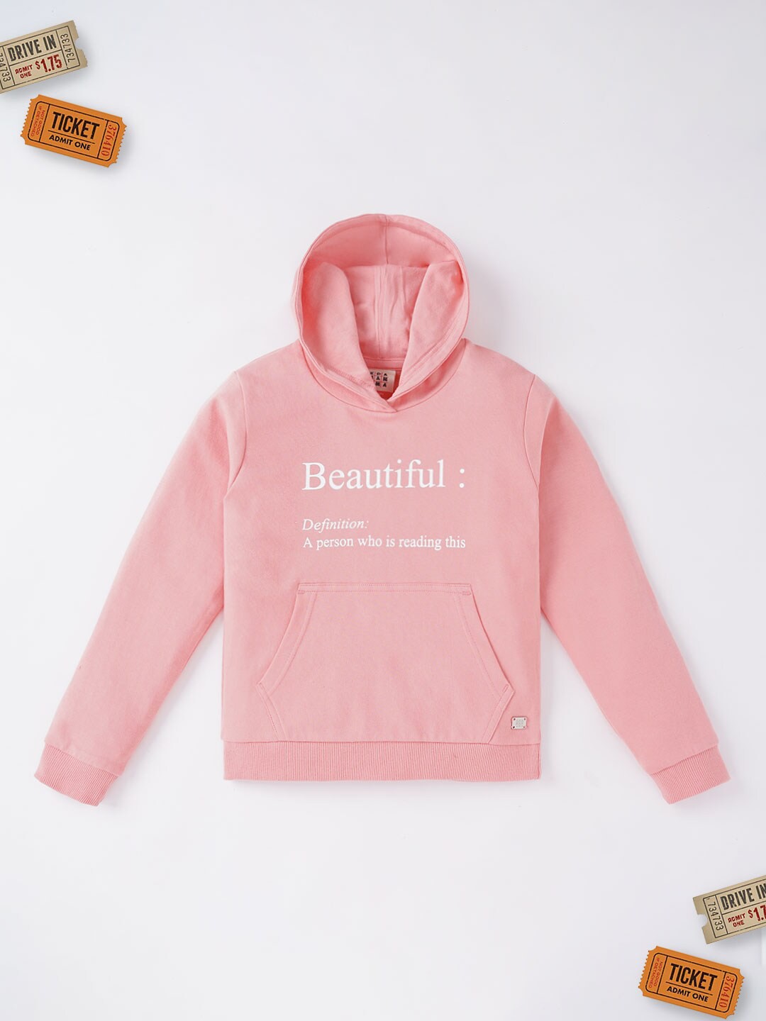 

Ed-a-Mamma Girls Printed Hooded Sweatshirt, Pink