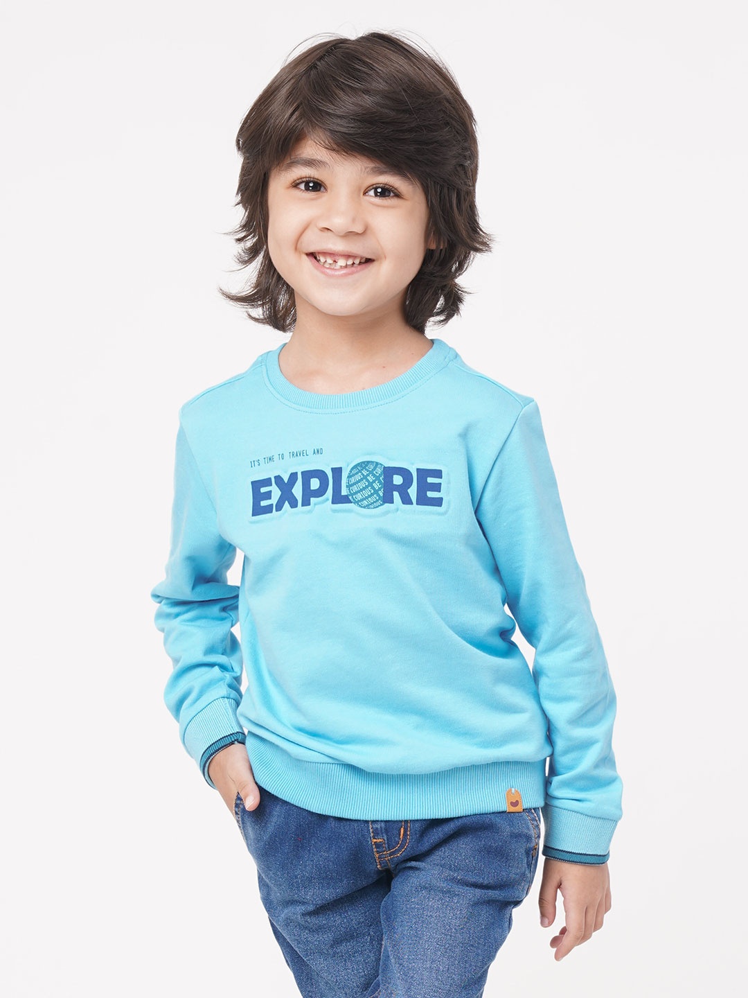 

Ed-a-Mamma Boys Printed Sweatshirt, Blue