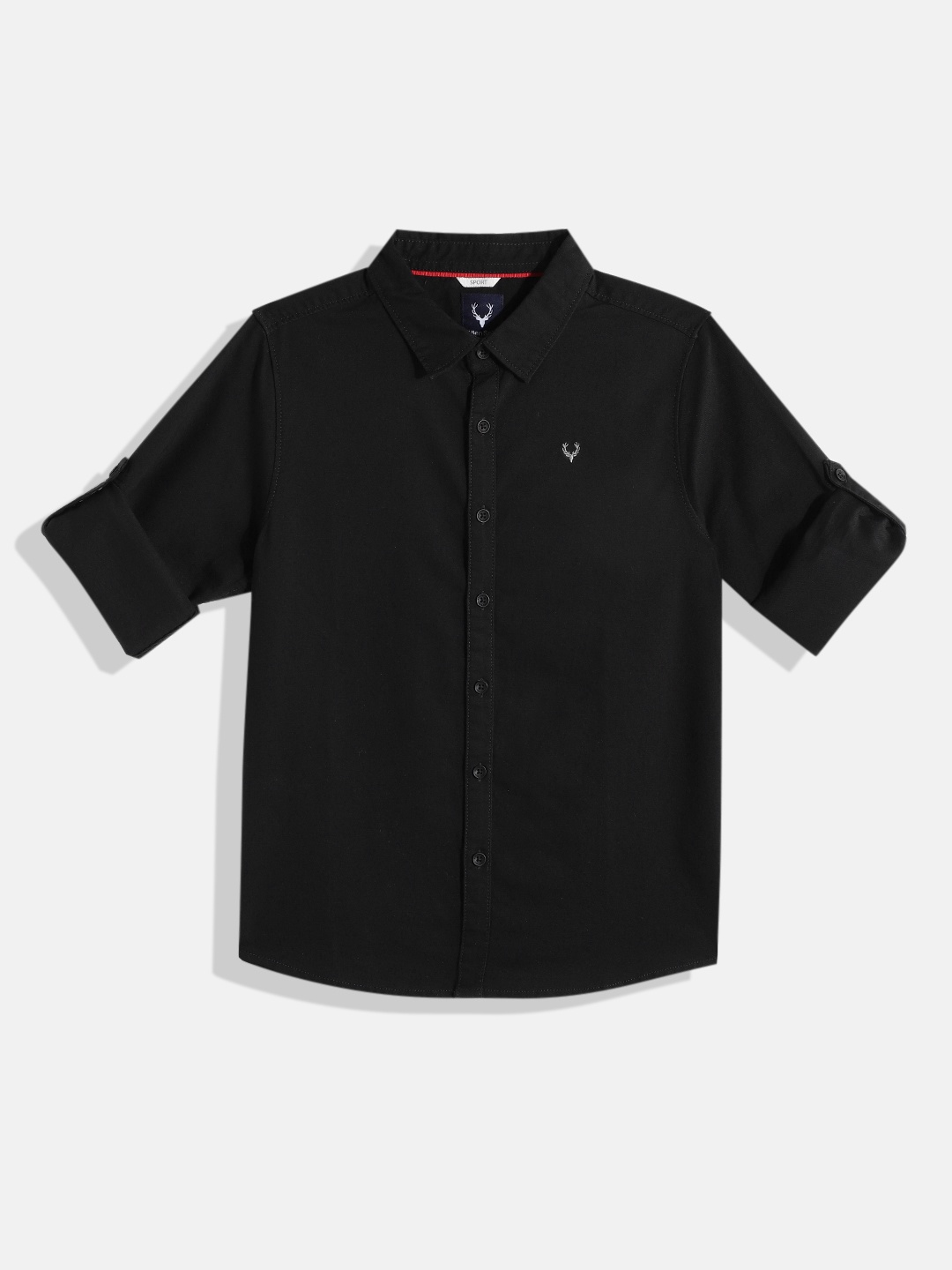 

Allen Solly Junior Boys Sport Solid Opaque Pure Cotton Casual Shirt, Black