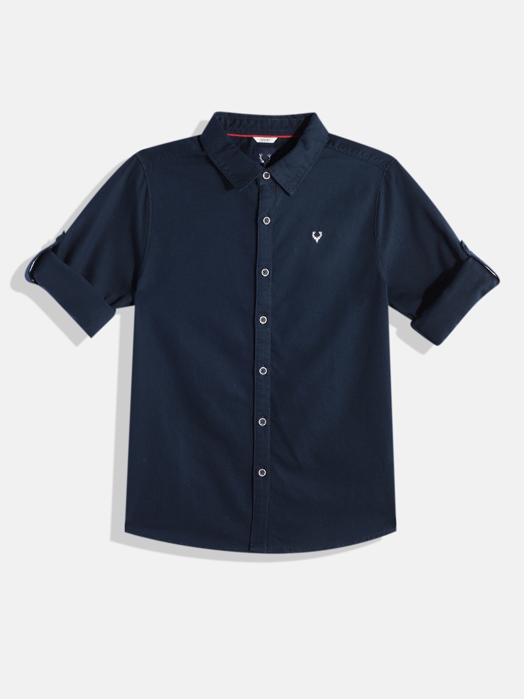 

Allen Solly Junior Boys Sport Solid Opaque Pure Cotton Casual Shirt, Navy blue