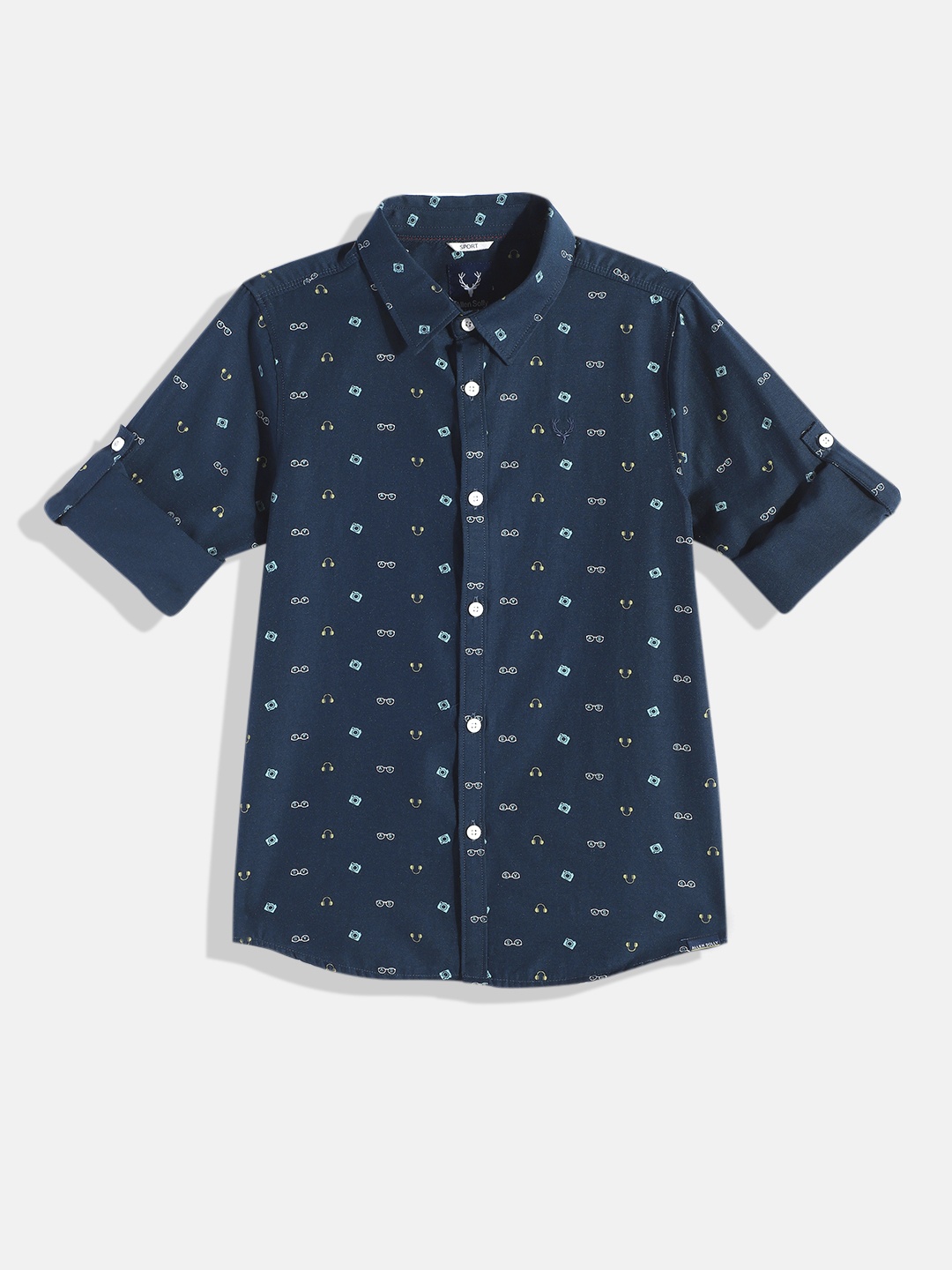 

Allen Solly Junior Boys Navy Blue Printed Casual Shirt