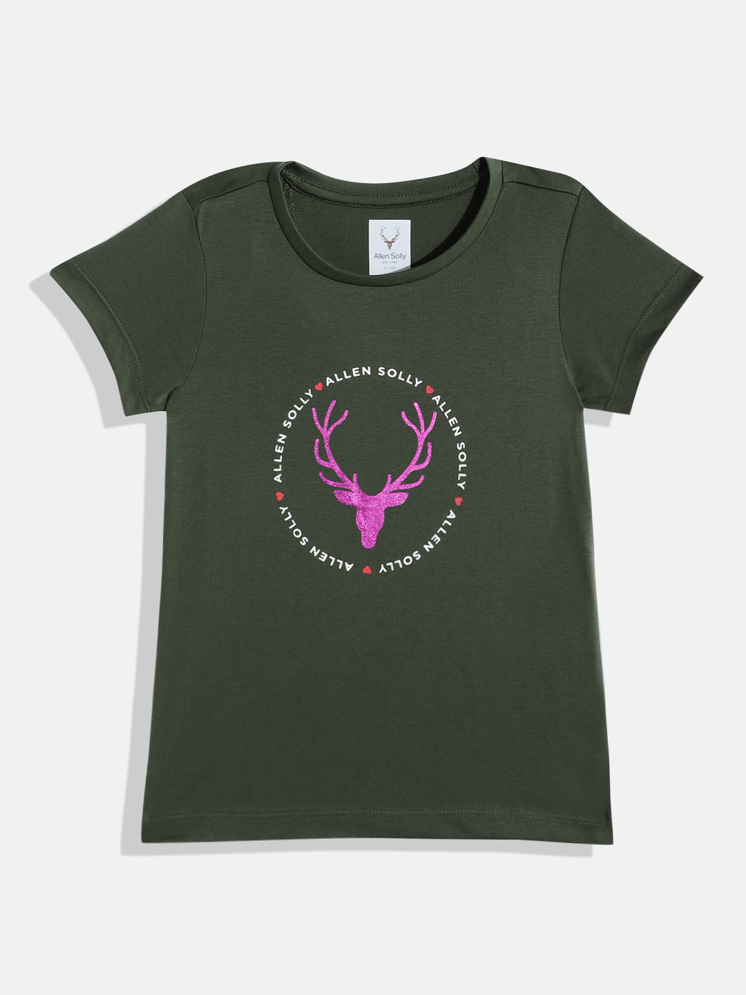 

Allen Solly Junior Girls Brand Logo Print T-shirt, Olive