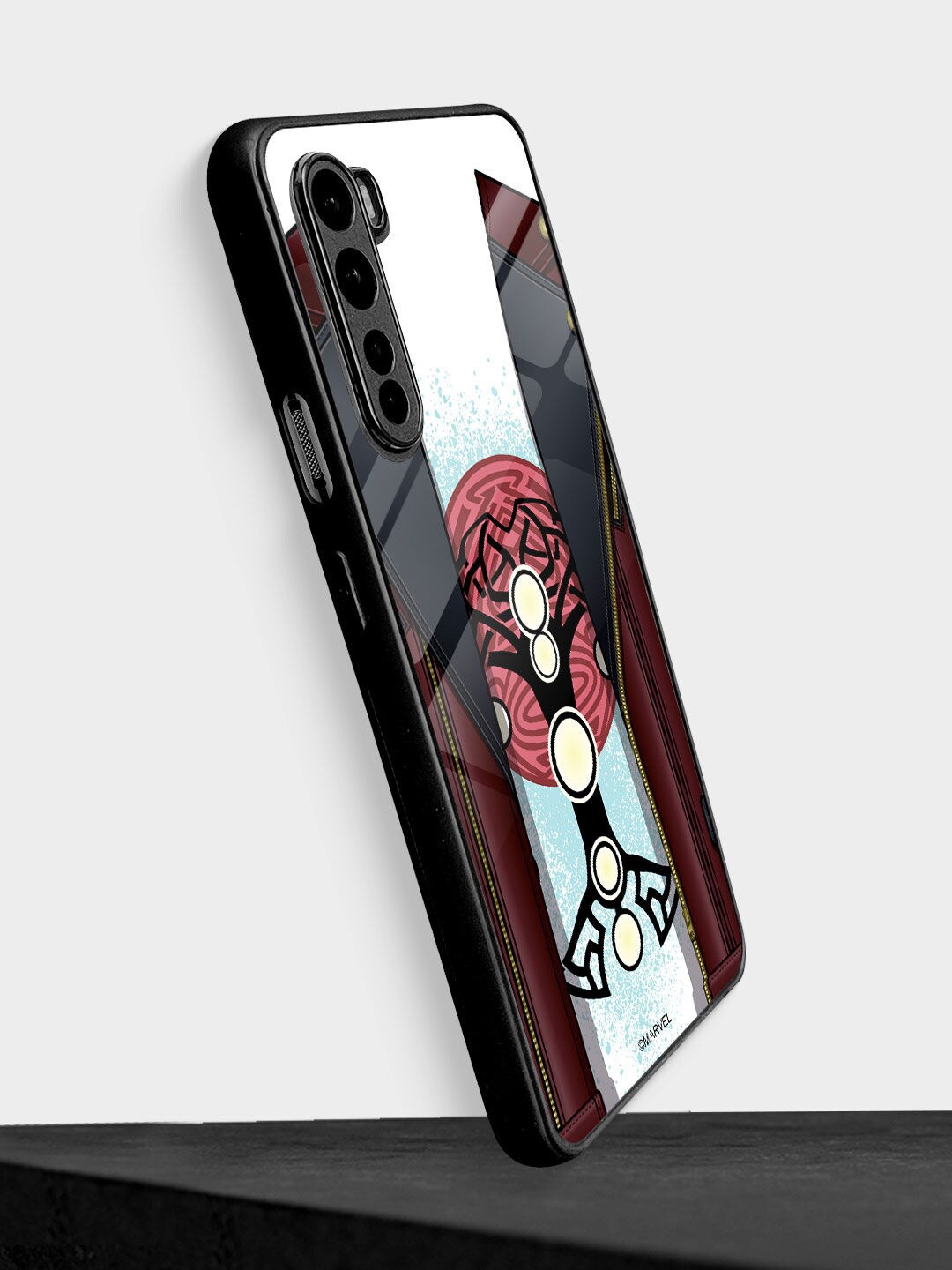 

Macmerise White Suit Up Ravager Thor Printed OnePlus Nord Glass Back Case