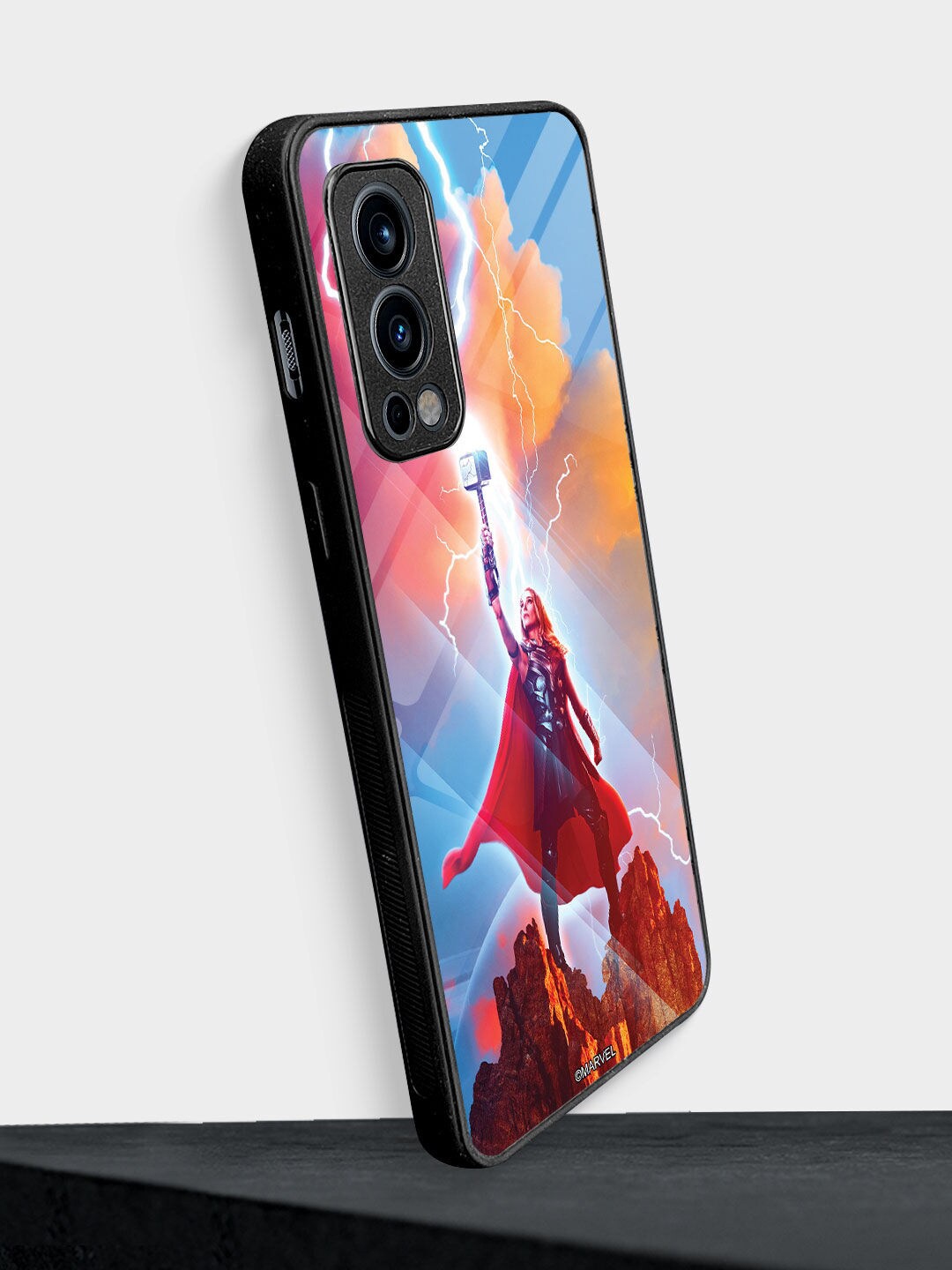 

macmerise Red Raise the Mjolnir Printed Glass Oneplus Nord 2 Back Case